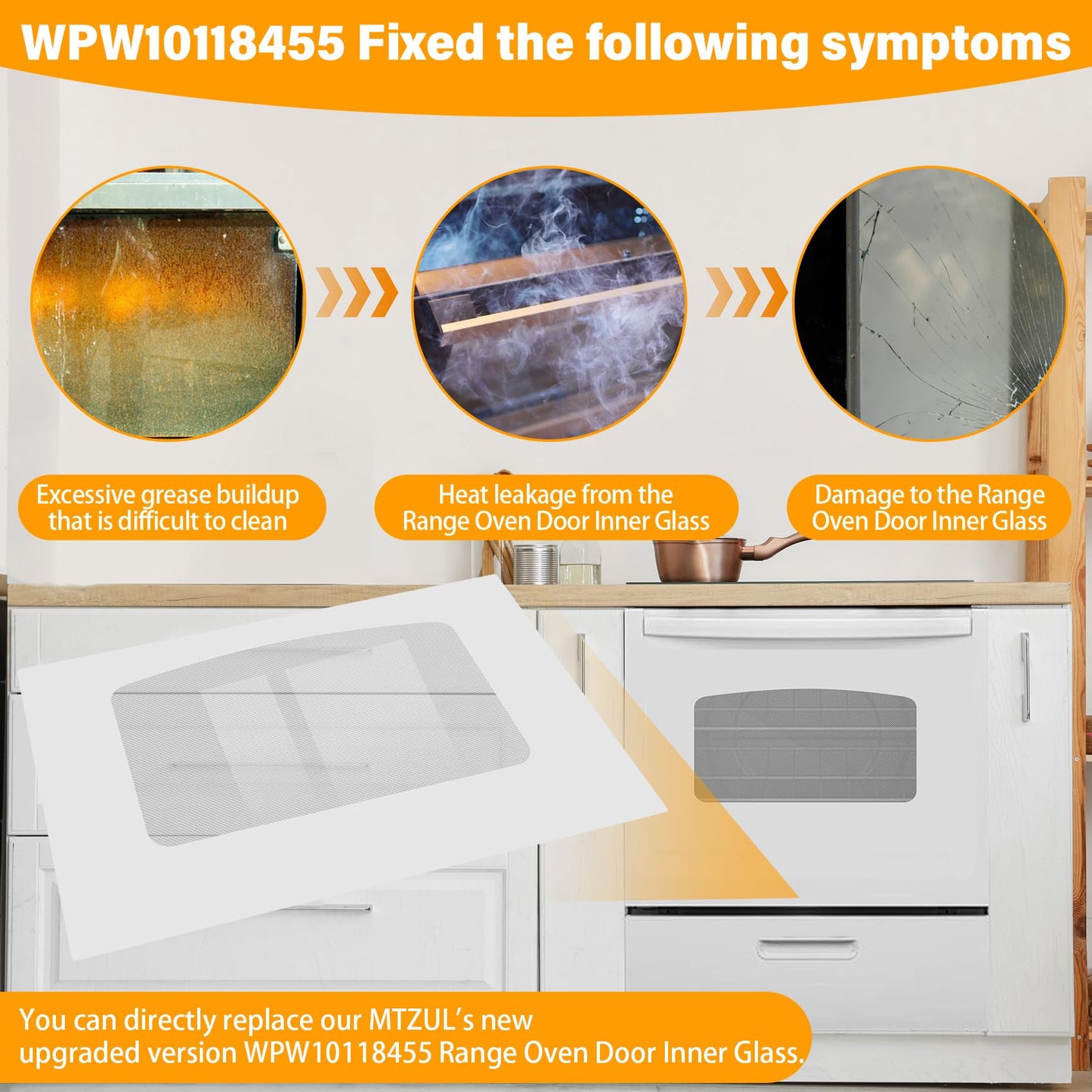 UPGRADED WB57K10110 Outer Oven Door Glass Compatible with GE Stove Exterior Door Glass 29.6" x 18.7" WB57K10109 Range Oven Door Outer Panel Replacement EGR2000EM JGBP28DEM JGBP33DEM JGBS23DEM