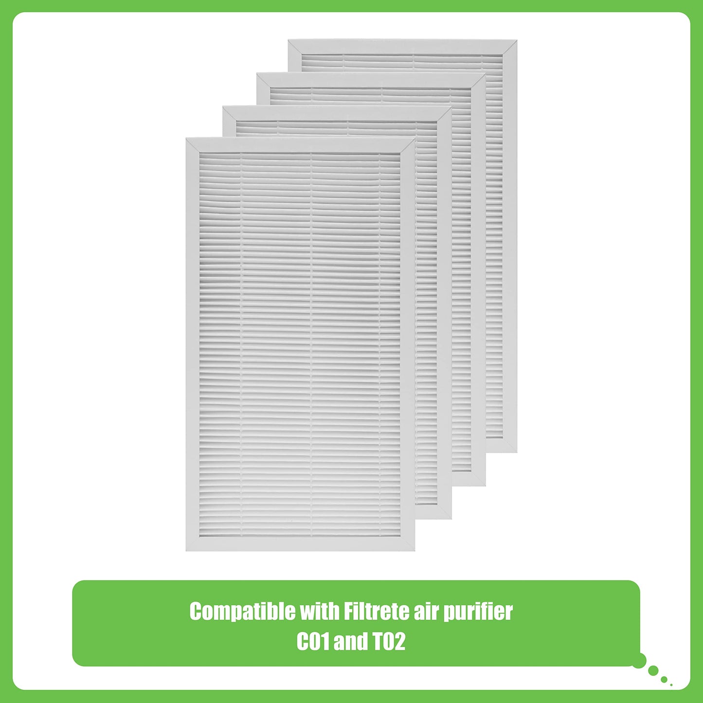 Hichoryer F1 Filter Allergen Reduction, Replacement Filter Compatible with Filtrete C01 T02 Room Air Purifier FAP-C01-F1 and FAP-T02-F1,4 Pack