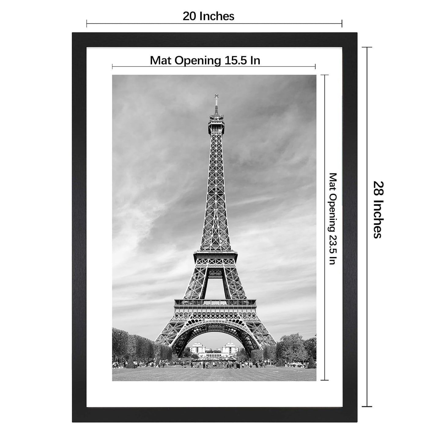 Abtgt 20x28 Picture Frame Set of 3, Display Pictures 16x24 with Mat or 20x28 without Mat, Poster Frame for Wall Mounting Display, Black