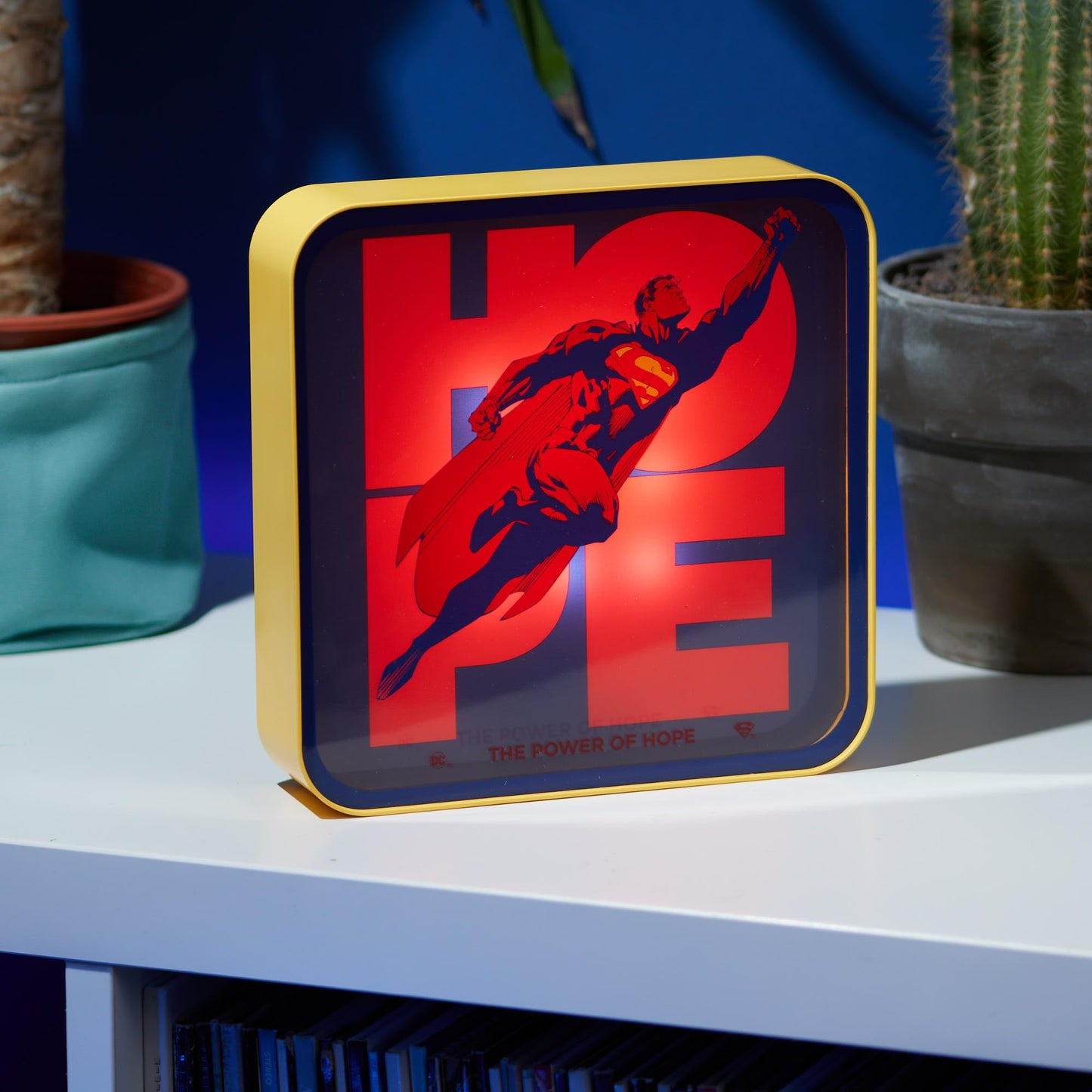 Numskull Official Superman 2025 Acrylic Logo Desk Lamp Wall Light for Bedroom, Office, Home, Study, Work - Official DC Comics Merchandise