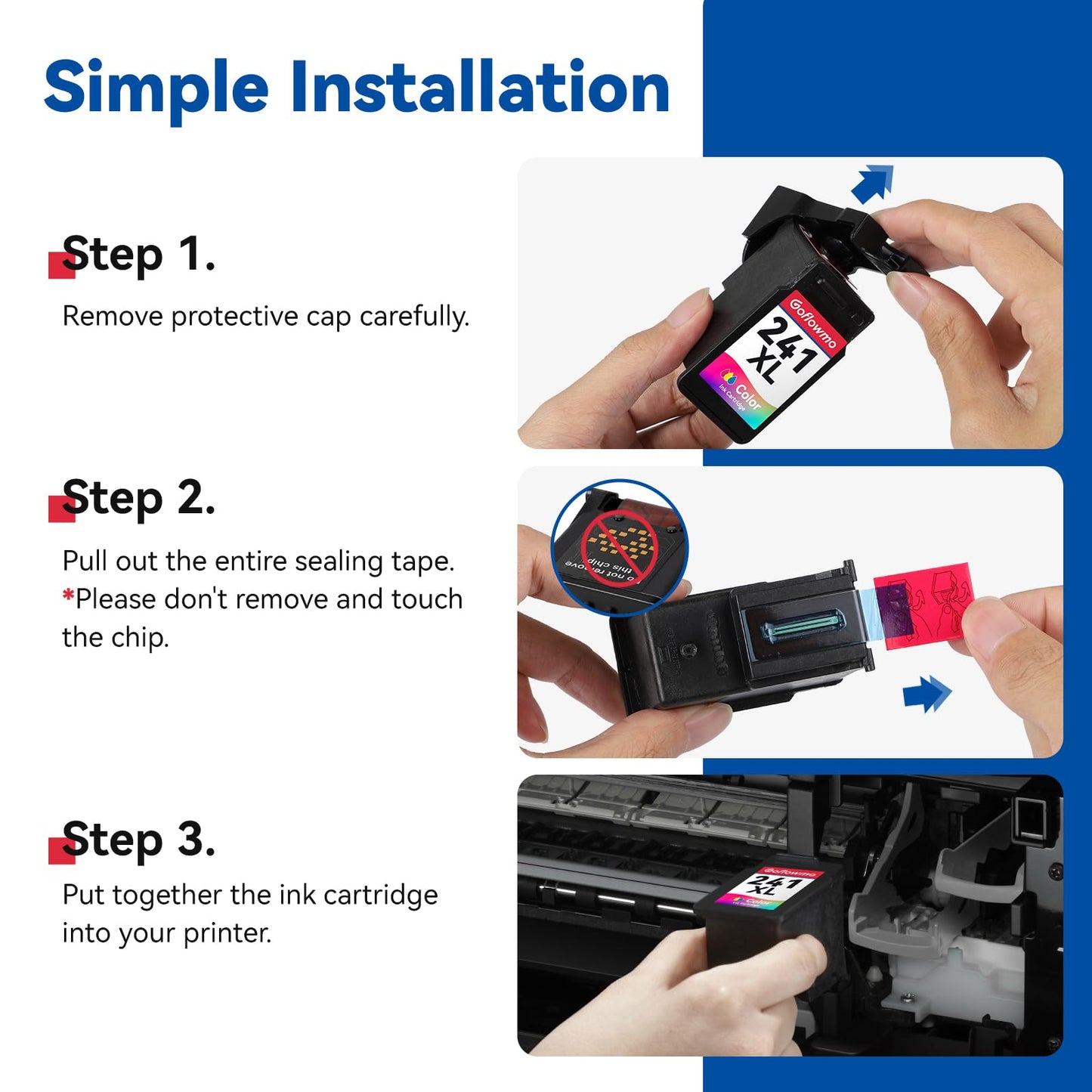 240XL 241XL Ink Cartridge Remanufactured Replacement for Canon 240XL Black 241XL Color for MG3600 MG3620 MG2120 MG2220 MG3220 MG3520 MG3620 TS5120 MX472 Printer Ink Cartridge(2 Black 1 Color, 3 Pack)