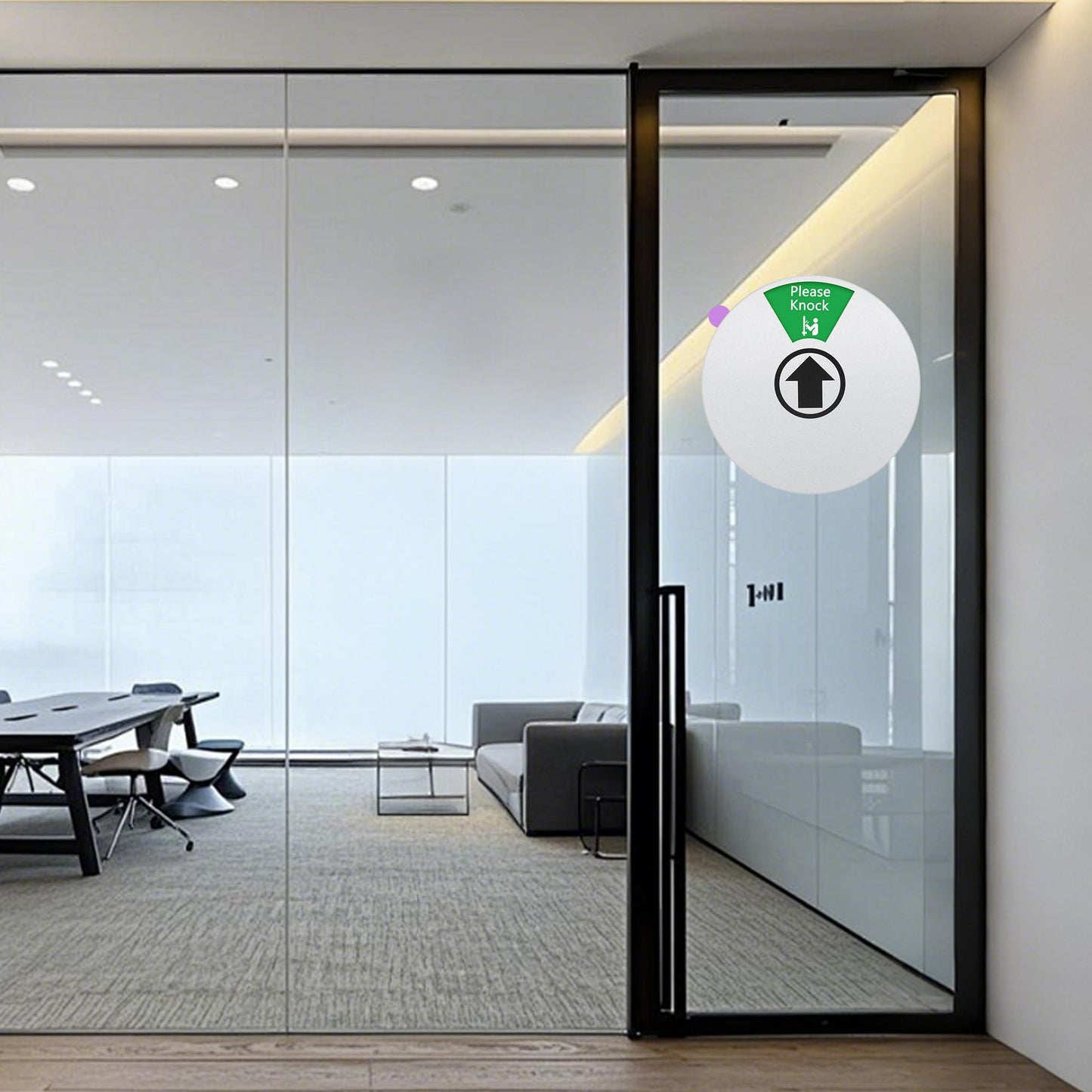 3 Pack Office Door Sign – Do Not Disturb, Please Knock, Out of Office, In a Meeting, Back Soon, Working Remotely – Privacy Sign for Home,or Conference Room (Silver)