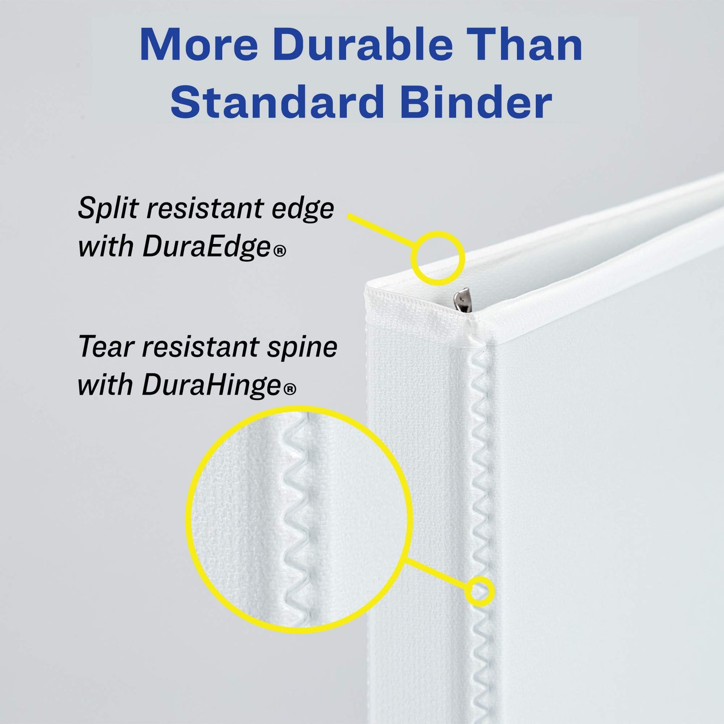 Avery Heavy-Duty View 3 Ring Binders, 1" Slant Rings, Holds 11" x 17" Paper, White, 2 Pack (17707)