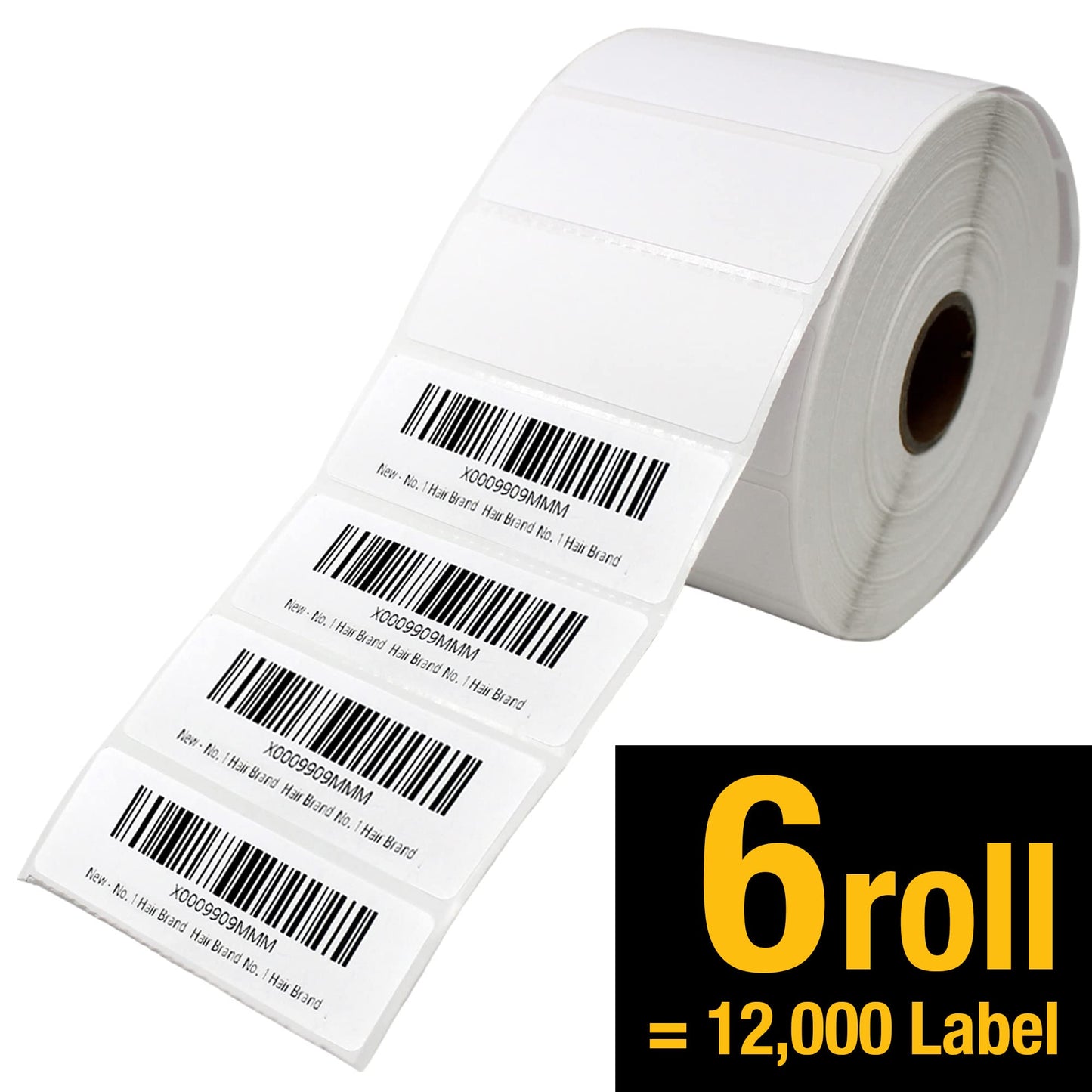 Jumuk Supplies 2 5/8" X 1” Direct Thermal Labels 2000 Per Roll Perforated Sticker for Barcode Shipping Labels Desktop Label Printers for Multipurpose Shipping Address (6 Rolls (12,000 Labels))