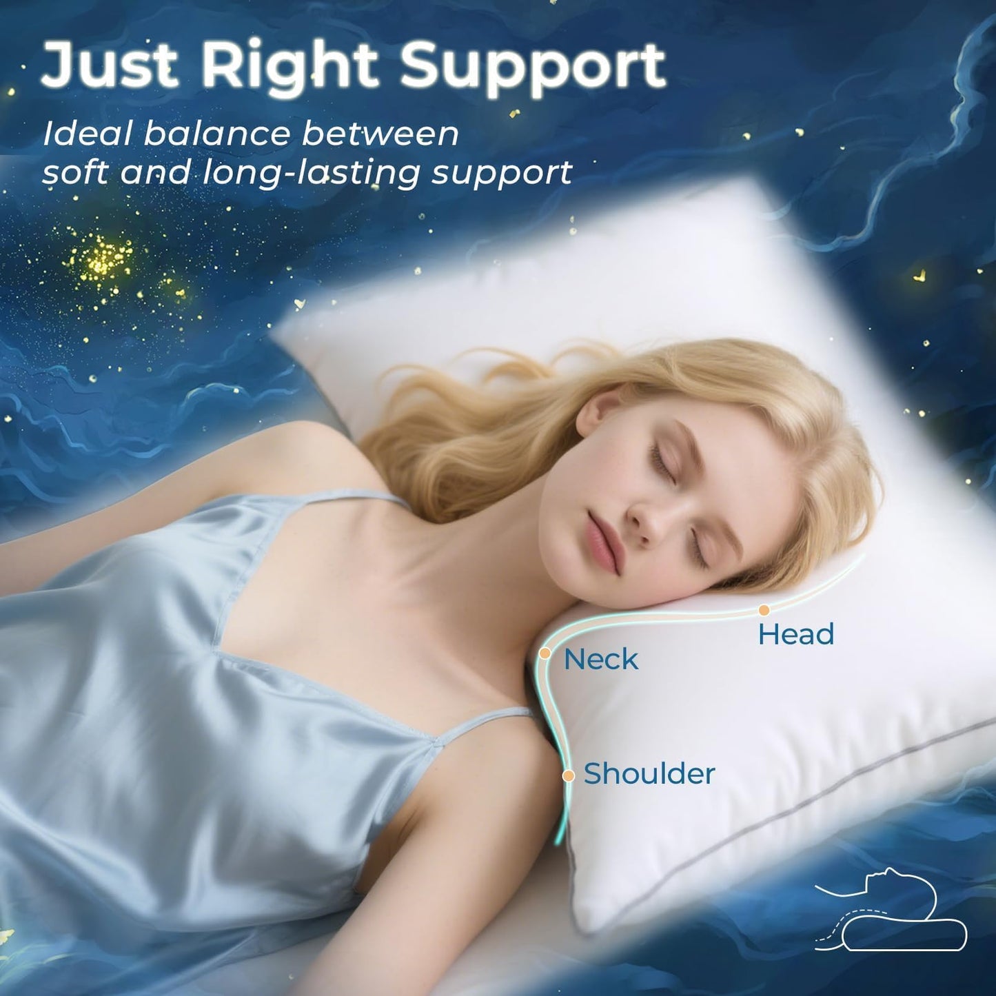 Sasttie Firm Pillows Queen Size Set of 4, Bed Pillows for Side, Back, and Stomach Sleepers - Oeko-Tex Certified Supportive Down Alternative Plump Filling - Hotel Quality and Machine Washable, 4 Pack