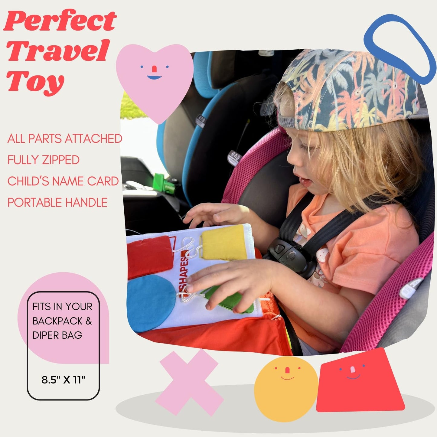 BAVY My Quiet Book - Toddler Travel Car Plane Airplane - No Parts to Get Lost - Activity Montessori Board Book, Travel Toys for Toddlers 1-3, Gifts for 1 2 3 4 Year Old, Birthday Gifts Toys Age 2-4