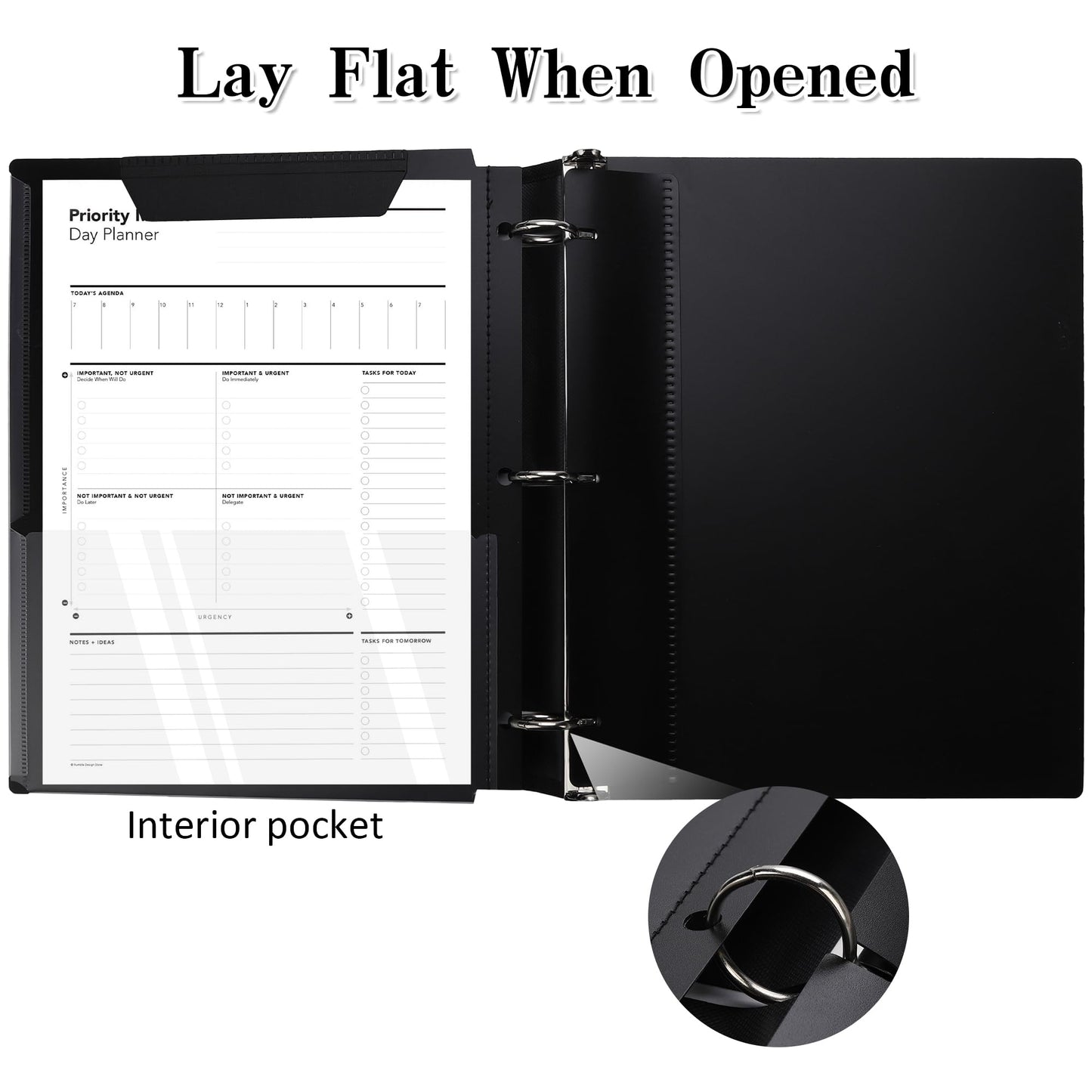Tashkummy 360° Pivotable 3 Ring Binder, Upgraded Foldable Binders 1 inch 12 Pack, Thin Small Three Ring Binder Fits 8.5" x 11", for Home, School and Office- Black, Purple, Pink, Blue, Green, Red