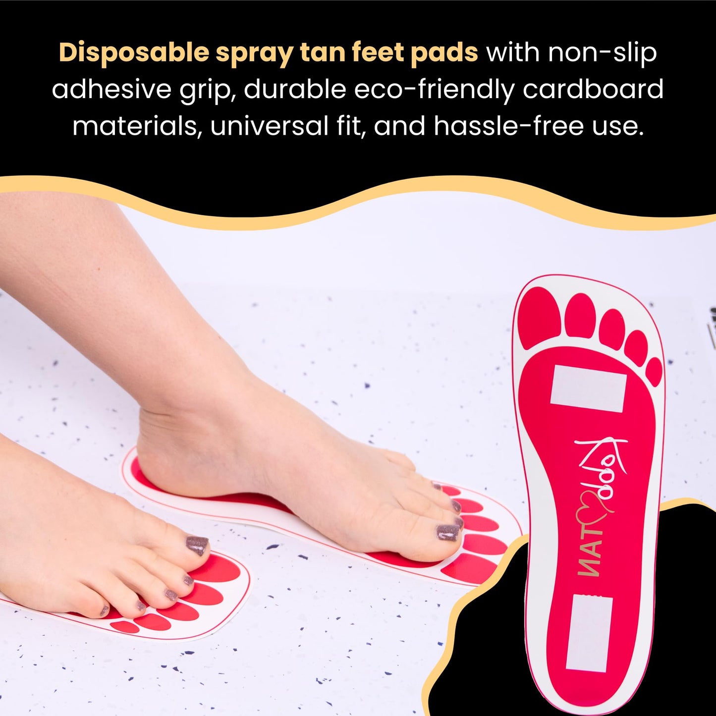 120 Pairs(240feets) Spray Tan Feet Pads in Pink For Sunless Spray Tanning