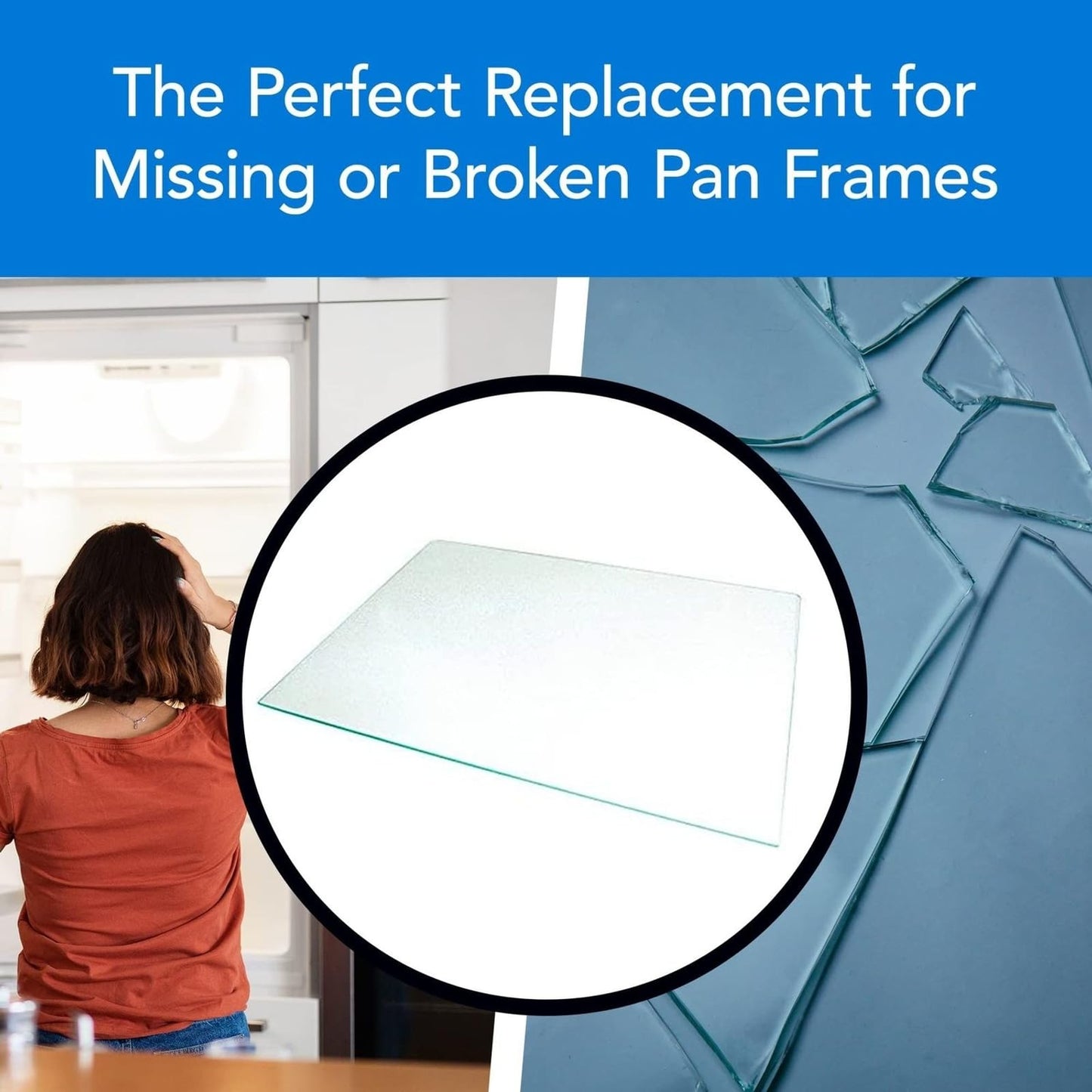IMPRESA Refrigerator Glass Shelf Replacement Insert Compatible with Frigidaire & Samsung for Fridge Shelf - 23.88 x 15.5 x 0.125 in No-Tool 240350608 Crisper Glass Replacement & Tempered Pane