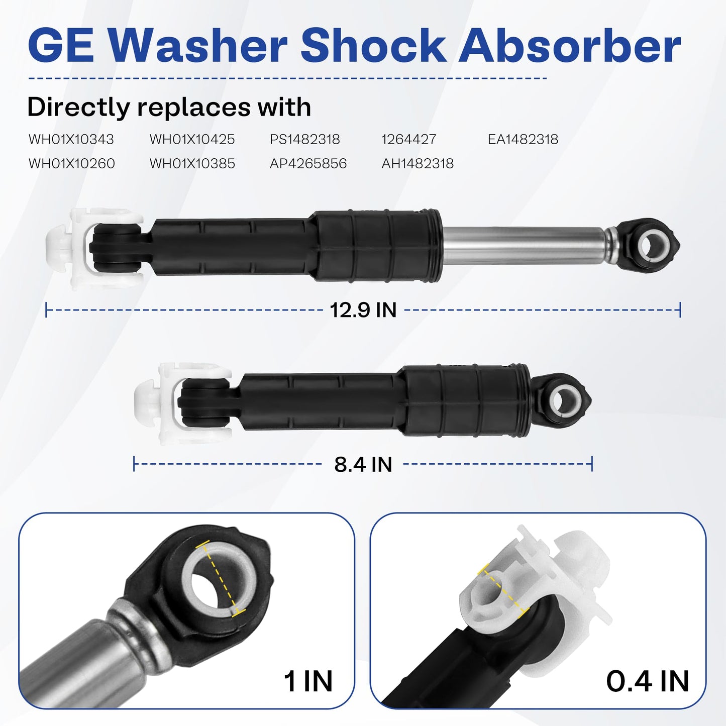WH01X20826 WH01X10343 GFW450SSM1WW GFW430SSM1WW GFW450SSK0WW Washer Shock Absorber for G-E GFW450SPM1DG GFWN1600J1WW Front Load Washer Replace WH01X10260 WH01X10425 AP426585-4 Pack by TOMOON