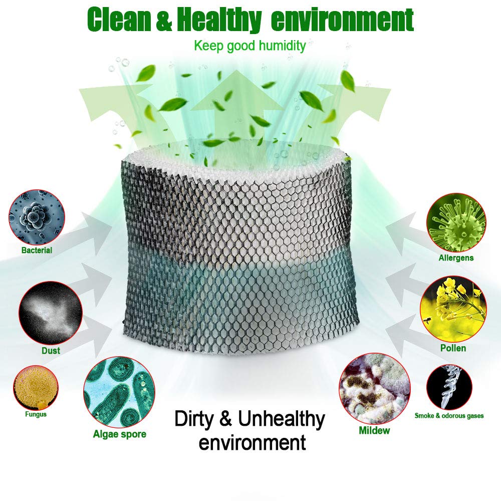 HIFROM Replacement Wick Humidifier Filter Replacement for Holmes HM3500, HM3501, HM3600, HM3608, HM3640, HM3641, HM3650, HM3655, HM3655BF, HM3656 Replace HWF75 HWF75CS HWF75PDQ-U - Filter D (4 Pcs)