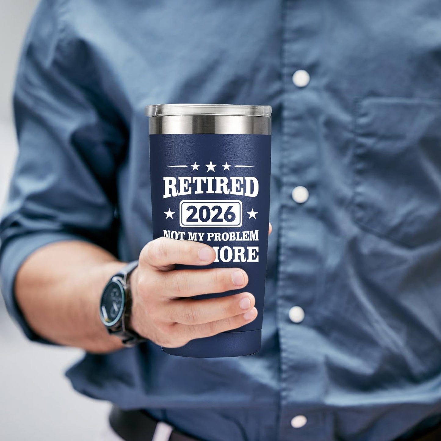 MASGALACC Retirement Gifts for Men & Women 2026 – 20oz Navy Blue Tumbler – Funny Retired Gift for Coworkers, Friends – Happy Retirement Party Decorations & Supplies