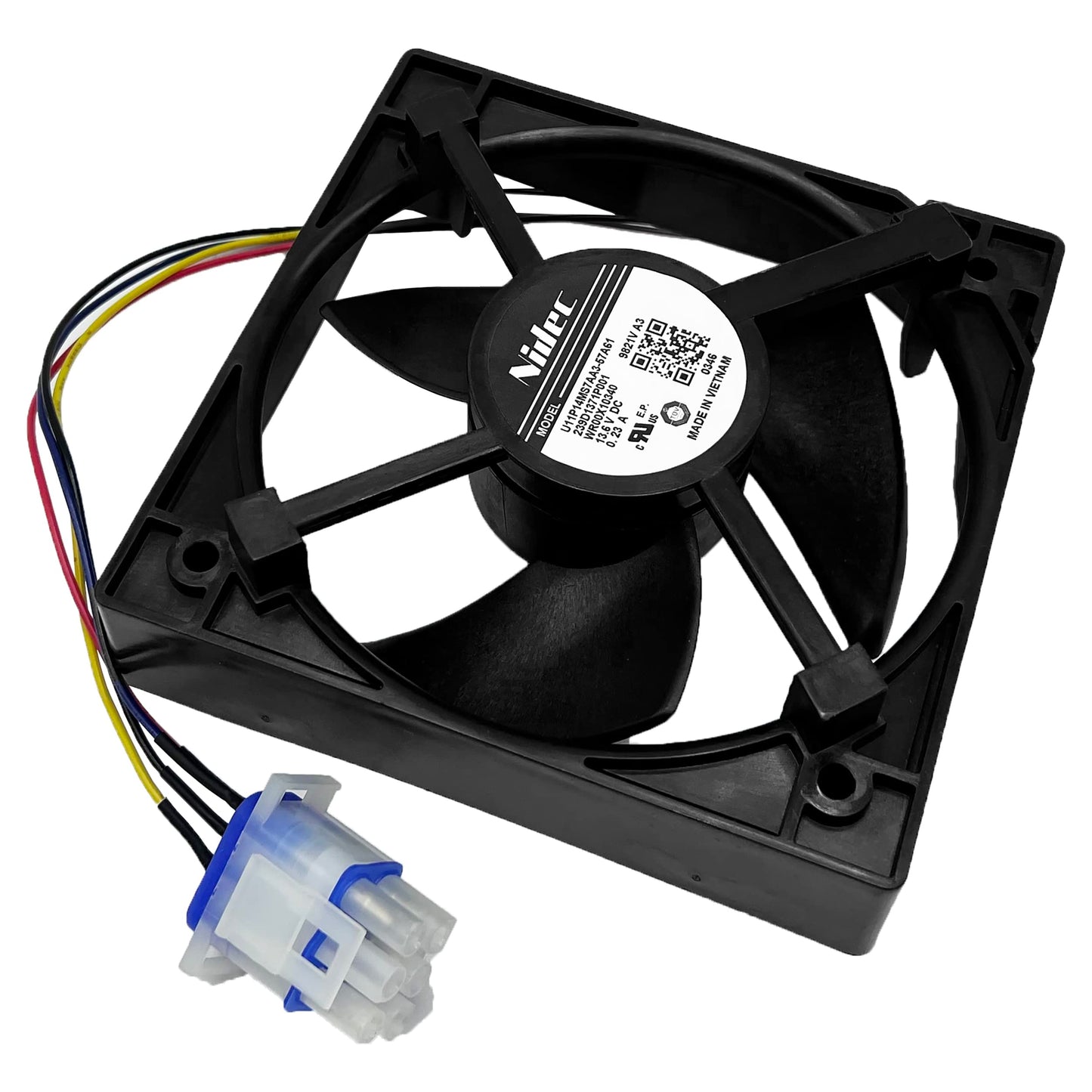 WR60X25858 Refrigerator Evaporator Fan Motor for GE, Replace WR60X10340 U11P14MS7AA3-57A61, PD00054264, EAP12727431, PS12727431, AP6891698, 4931166