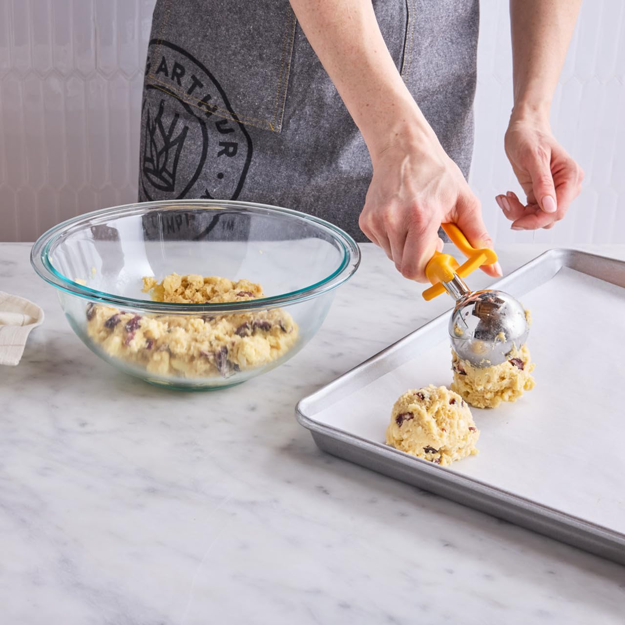 King Arthur Baking Company 4-Tablespoon Cookie Scoop Dough Portions for Jumbo Cookies, Scones, Muffins, and Cupcakes