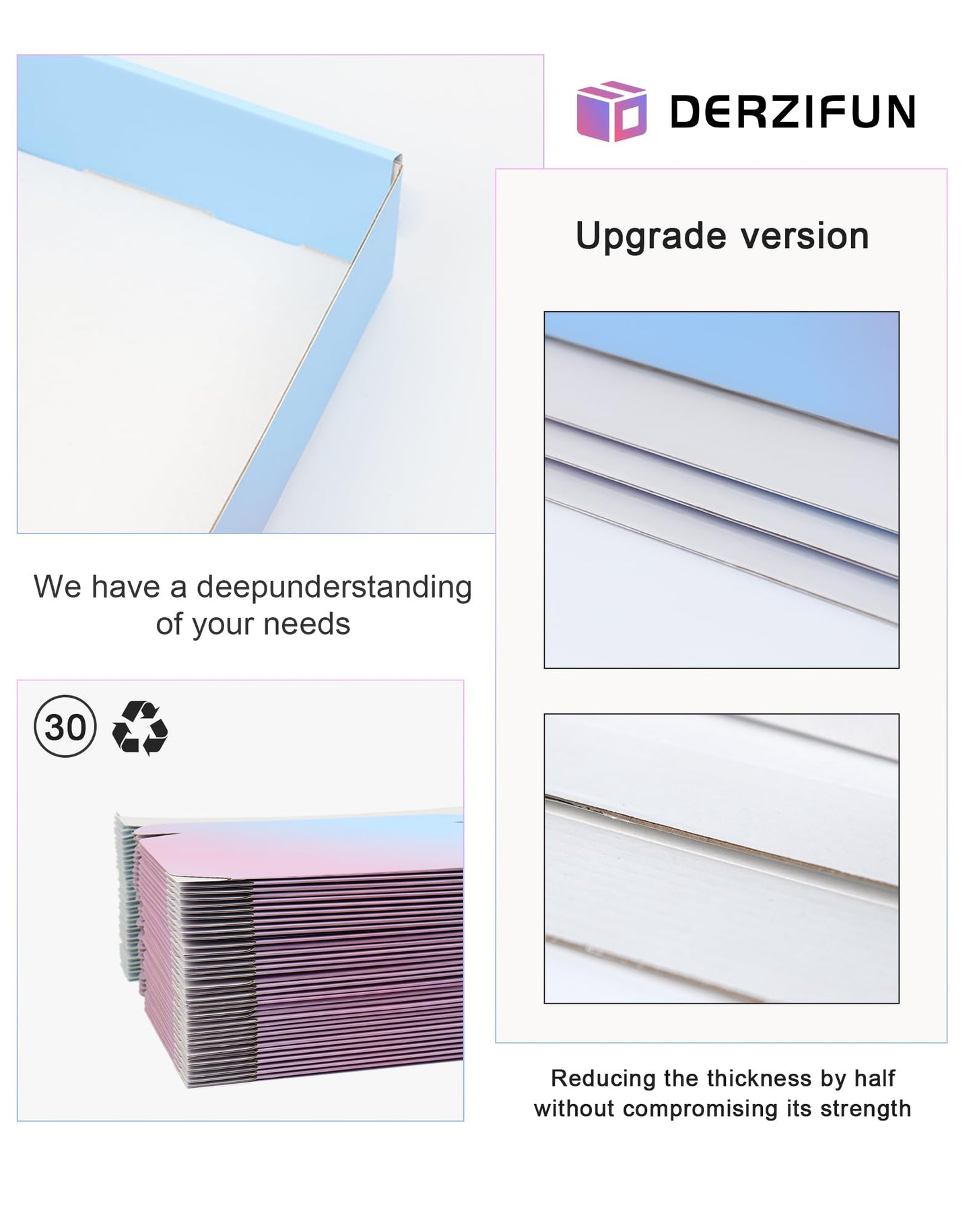 Shipping Boxes 10x8x2" Cardboard Boxes: 30-Pack Purple Gradient Mailer Box - Boxes for Packaging Small Business