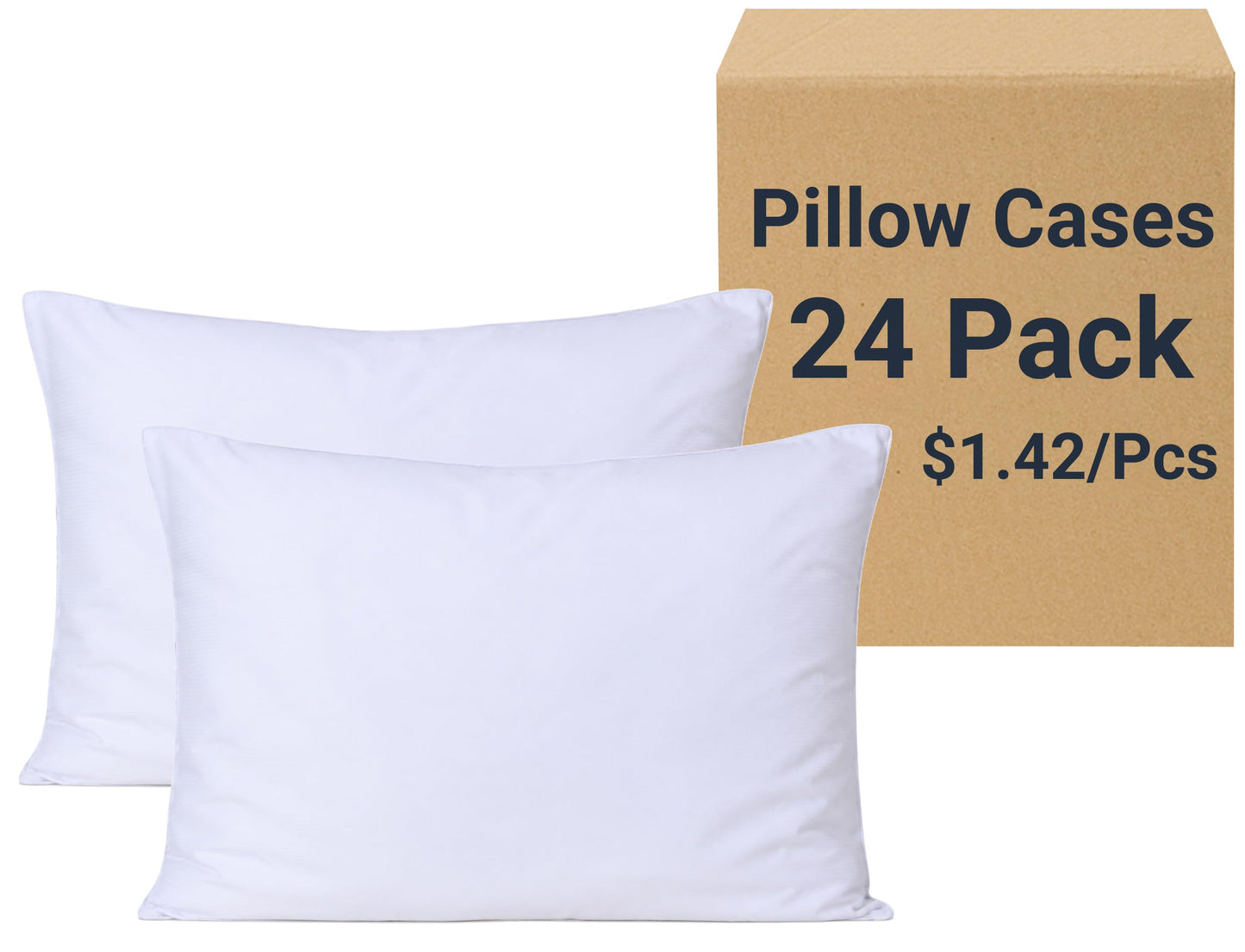 ZPECC White Pillow Cases Bulk 24 Pack - Standard Pillowcases with Envelope Closure, Soft Brushed Microfiber Pillow Cover for Hotel Airb&bs Hospital Bedding Essential
