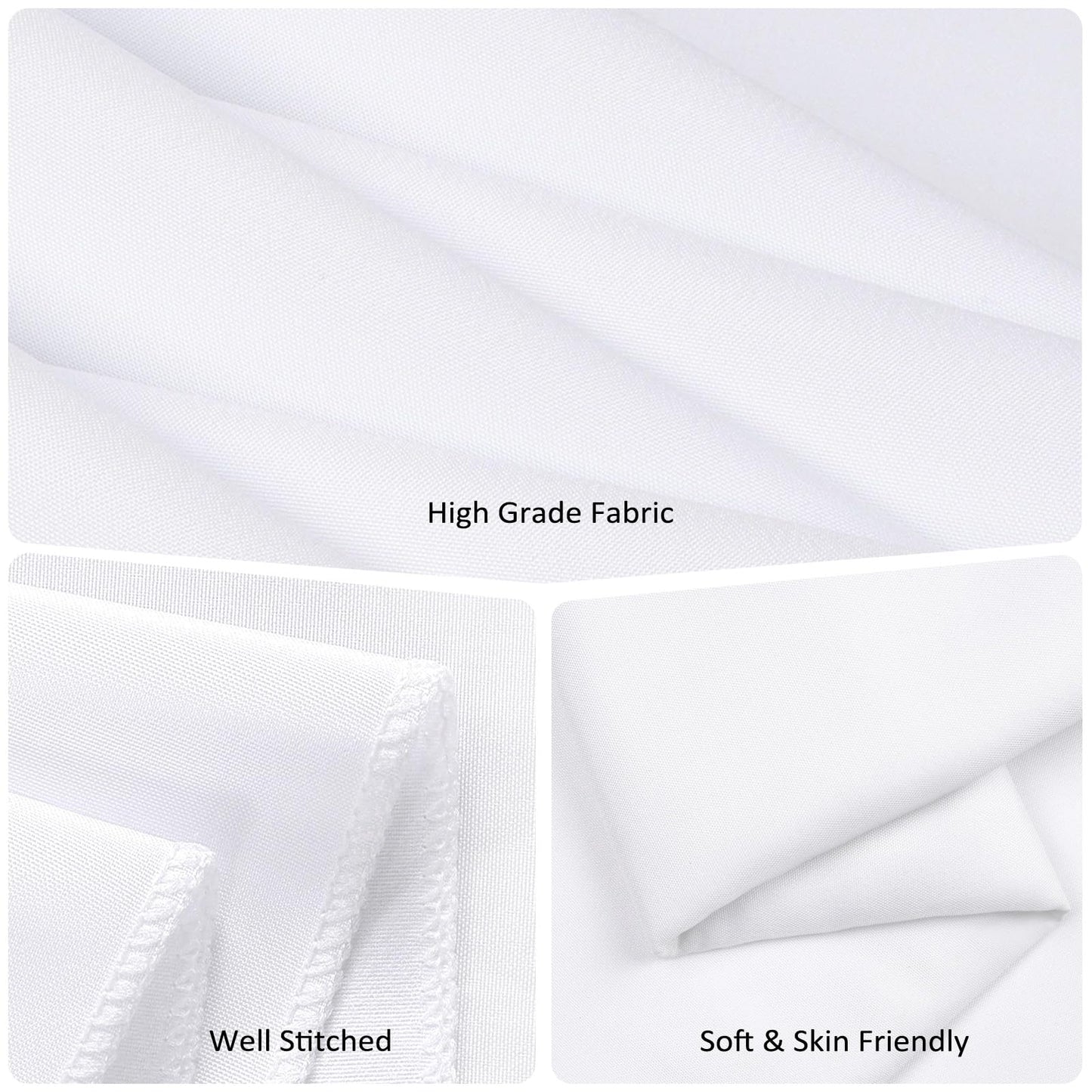 12 Packs White Table Cloth Rectangle 60x126 Inch Tablecloths Rectangular for 8ft Rectangle Tables, Wrinkle Resistant Polyester Fabric Tablecloth Washable Covers for Wedding Party