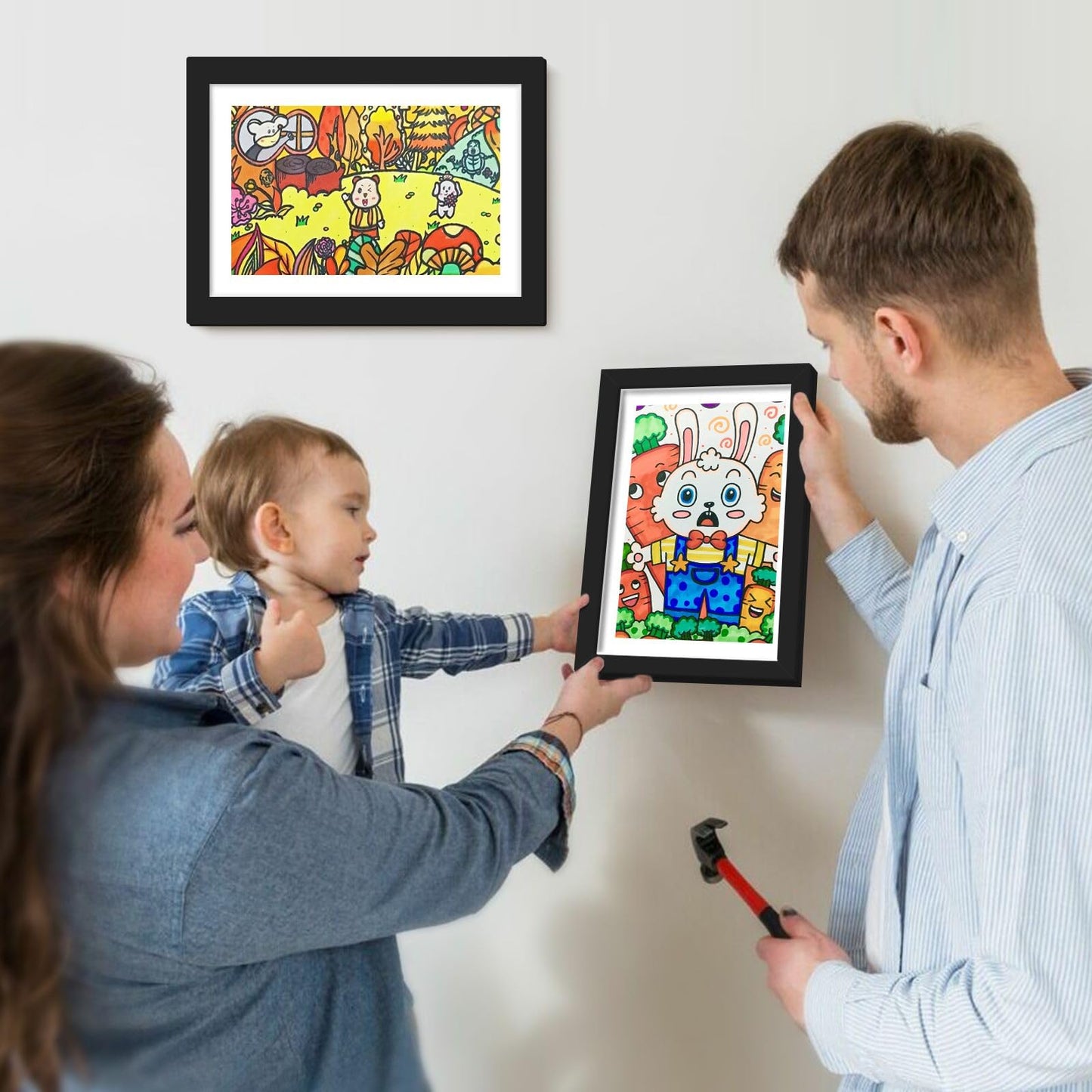 HEPFLANZE 4 Pack Kids Artwork Frames Changeable 8.5 x 11 Inch Children Art Projects Kids Art Frames Front Opening Picture Display Frame, Black