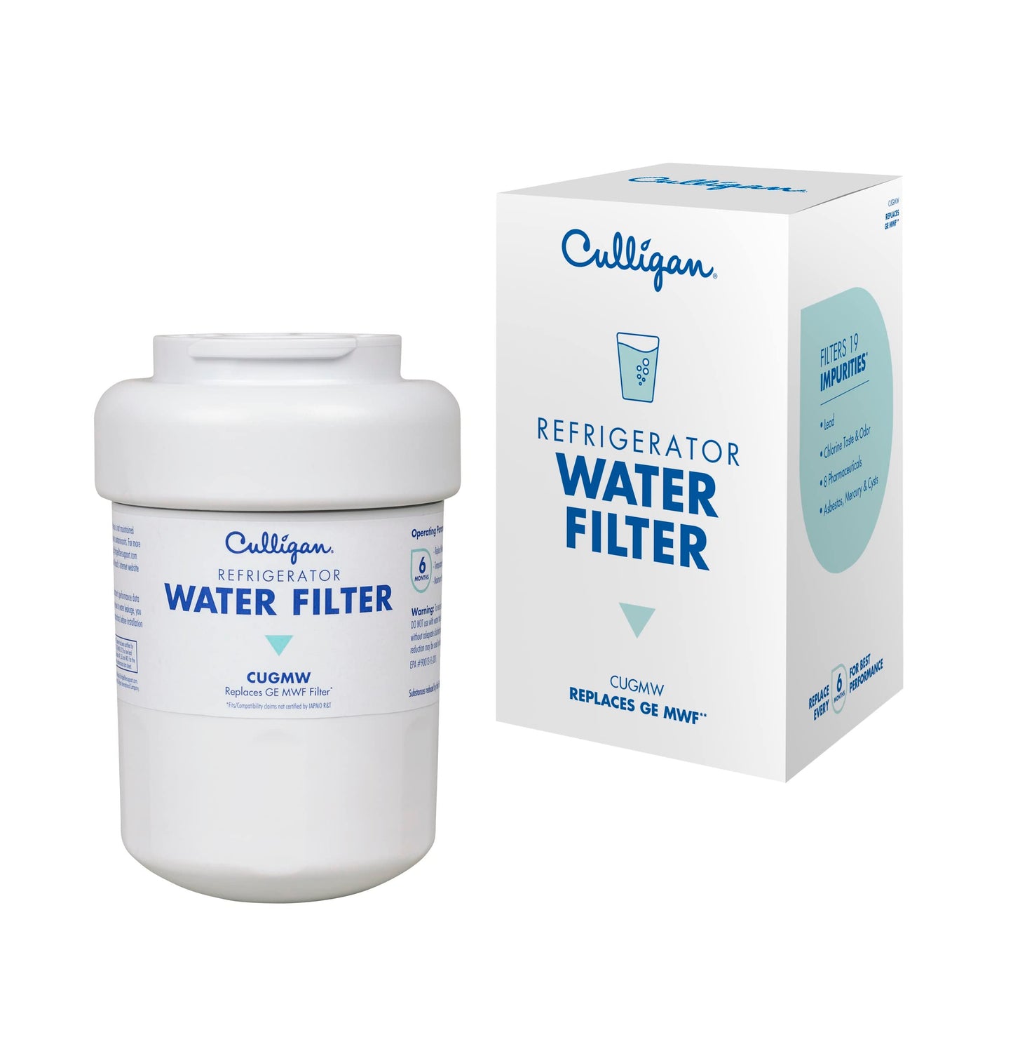 Culligan CUGMW Refrigerator Water Filter | Replacement for GE Water Filter (MWF) | Replace Every 6 Months | Pack of 1