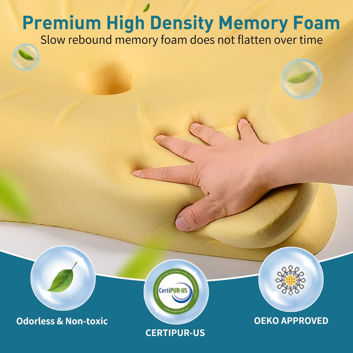 Cervical Pillow for Neck Pain Relief - Ergonomic Neck Pillow for Sleeping Contour Memory Foam Pillows for Neck Support, Orthopedic Bed Pillow for Side Back Stomach Sleepers