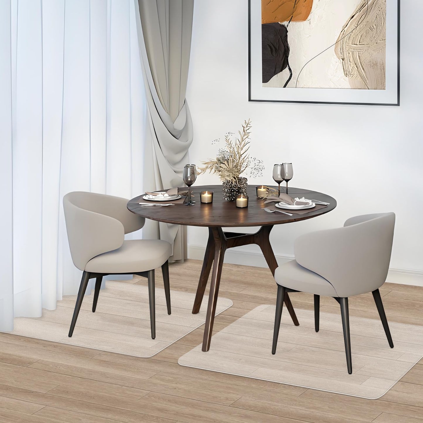Chair Mat for Hard Wood Floors - Heavy Duty Floor Protector - Easy Clean (47''×47'')