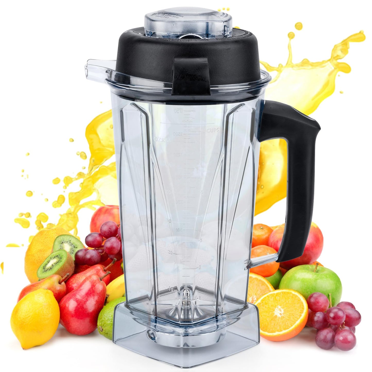 Blender Pitcher 64oz, Upgrade Replacement Pitcher Container Jar Cup Compatible with 5200 5300 6300 7500 VM0197 VM0101 VM0102 VM0103 E310 Classic Explorian Commercial Professional Series