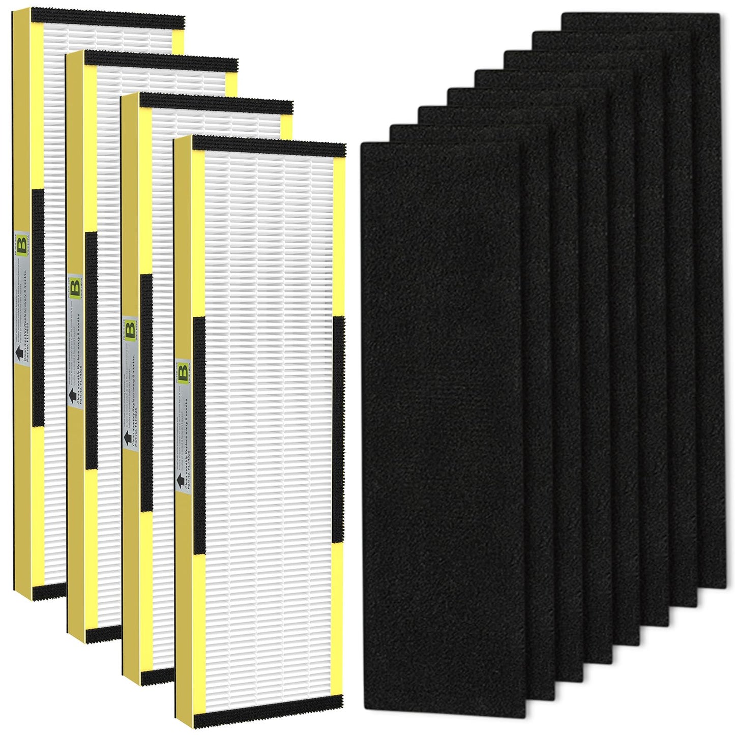 4 Pack FLT4825 Filter B Replacement with Activated Carbon Pre-Filters Compatible with Guardian HEPA Air Purifier AC4825 AC4825E AC4300 AC4800 AC4880 AC4900 AC4850