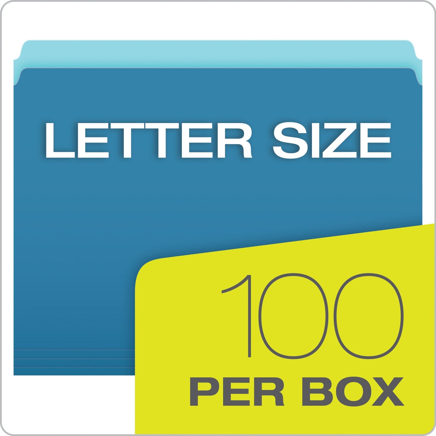 Pendaflex Two-Tone Color File Folders, Letter Size, Blue, Straight Cut, 100/BX (152 BLU)