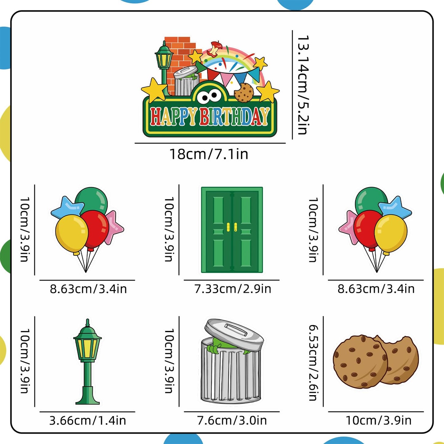 104pcs Birthday Party Decorations Cute Theme Tableware Set Include 9 Inches Plates, 7 Inches Plates, Happy Birthday Banner, Ballons, Napkins, Cups, Tablecloth, Cake Toppers and Cupcake Toppers