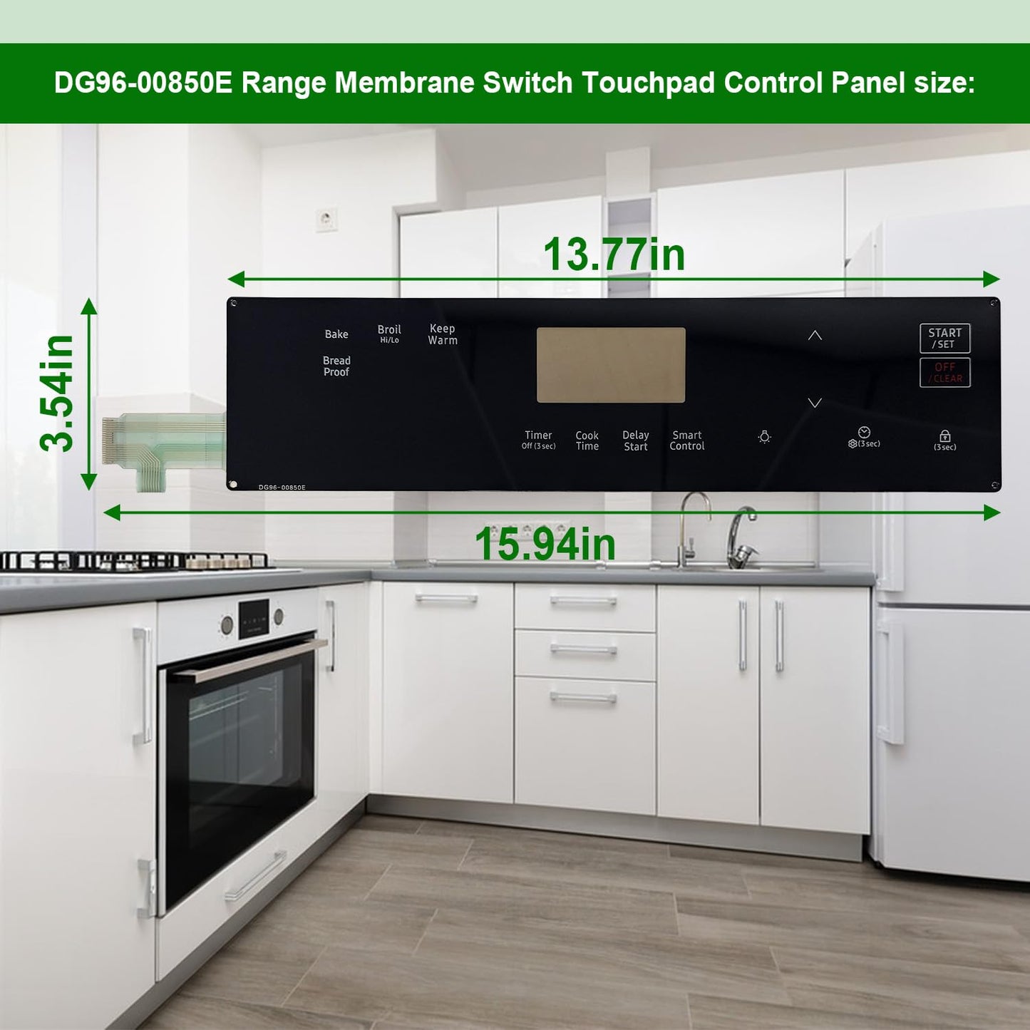Upgraded DG96-00850E Range Membrane Switch Touchpad Control Panel Compatible with Samsung Gas Ranges Ovens,Replaces 4976816,AP7192051,PS16736760,EAP16736760 for NX60A6111SS,NX60A6111SS/AA-00