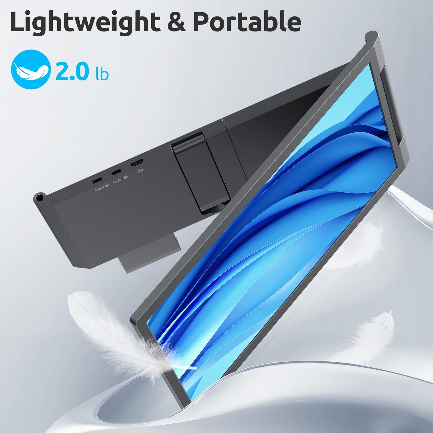 MAGICRAVEN Laptop Screen Extender, 14" 1080P IPS Portable Monitor Travel Monitor for 14-16.5" Laptops with USB-C/HDMI Port, Plug and Play Attachment Screen for Windows/Mac/Android/Switch/PS5/Xbox