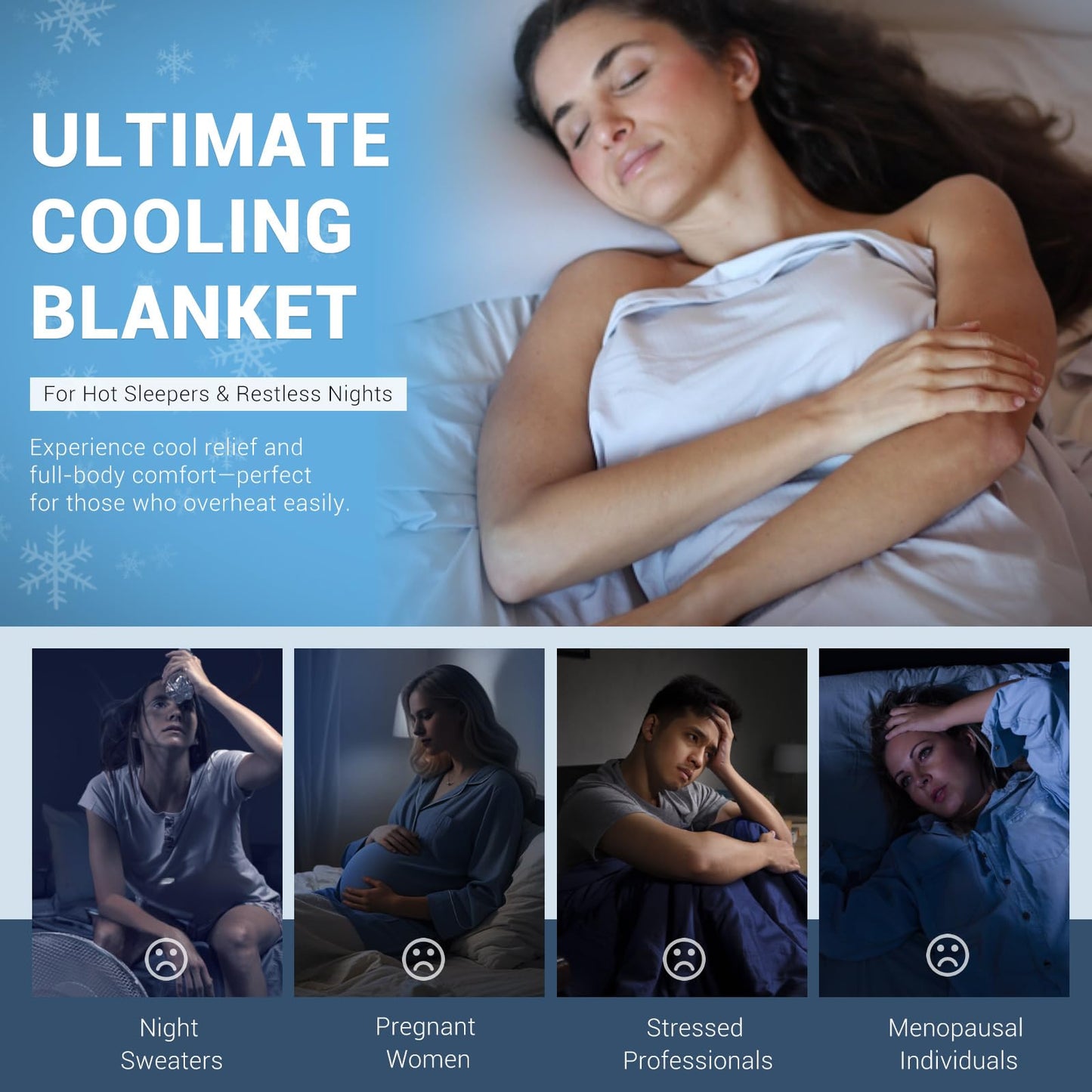 Elegear Silver Infused Cooling Blankets for Hot Sleepers, Upgraded Arc-Chill 3.0 Cool Fiber (Qmax>0.5), Odor Reduction & Hypoallergenic, Breathable Lightweight Cold Blanket for Night Sweats, Queen