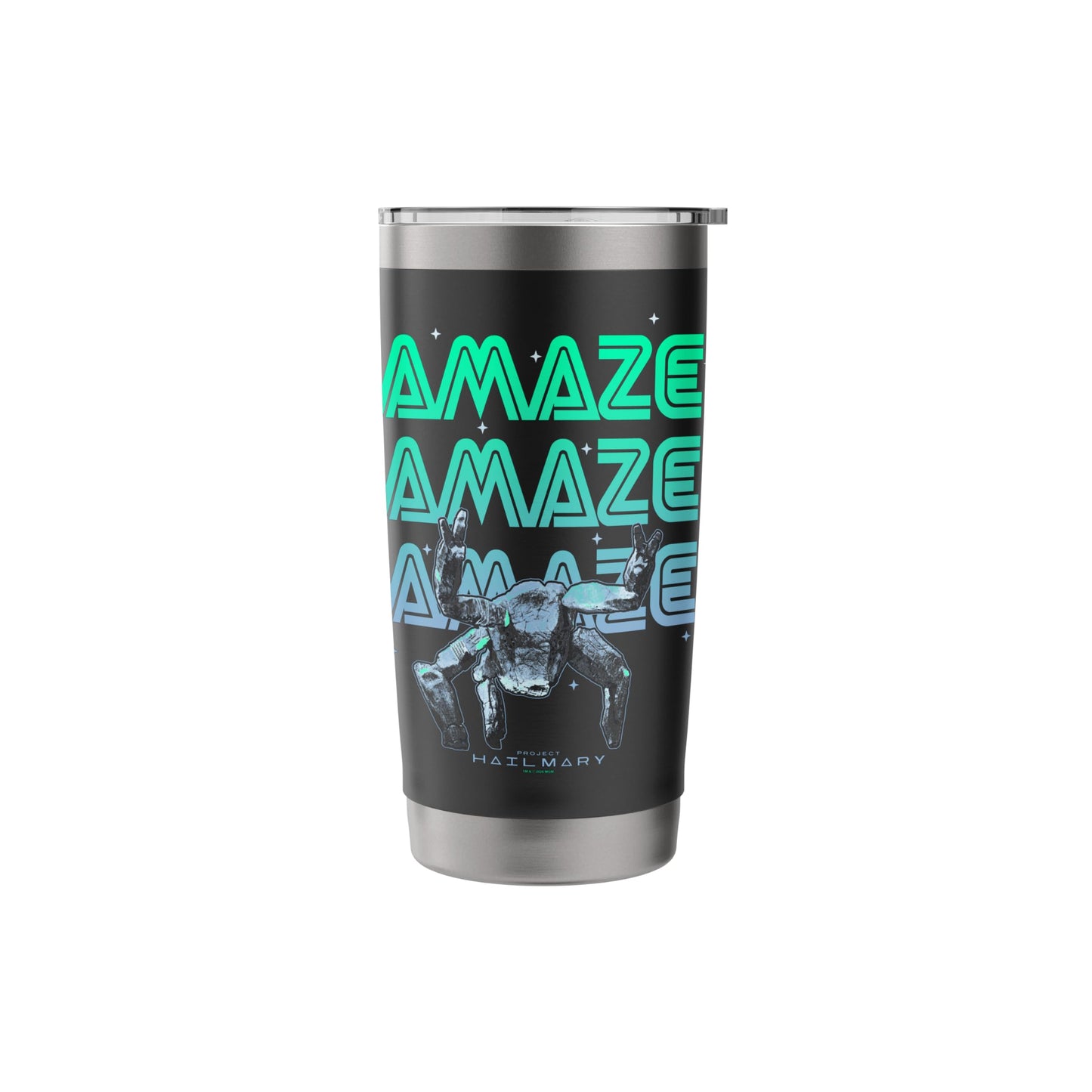 Project Hail Mary Amazing Rocky The Alien Neon Portrait Stainless Steel Insulated Tumbler