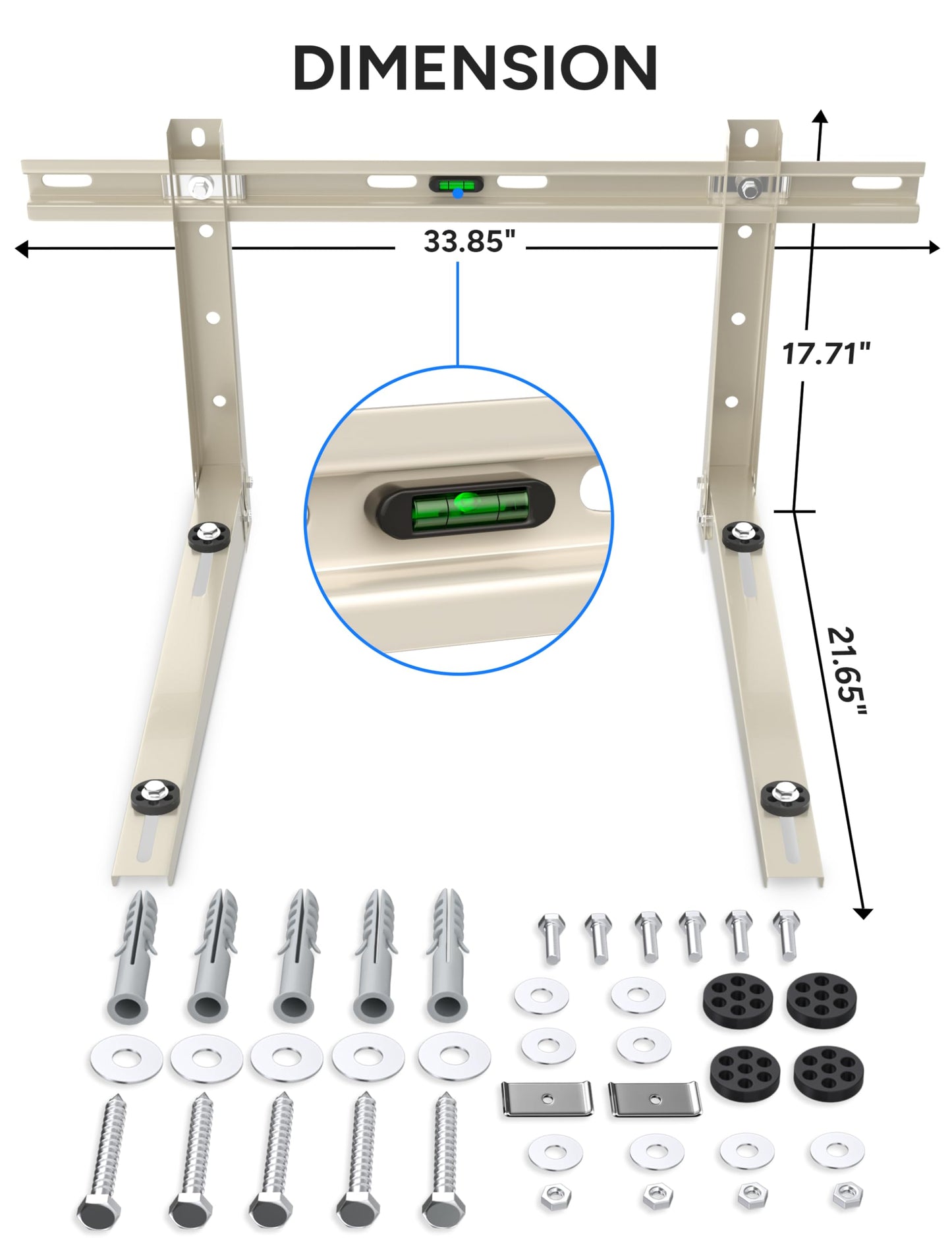 Toutgood Mini Split Wall Mounting Bracket, Heavy-Duty Wall Bracket for 9000 Btu to 36000 Btu Outdoor Ductless Minisplit Air Conditioner AC Heat Pump Systems, Max 490 Lb Capacity