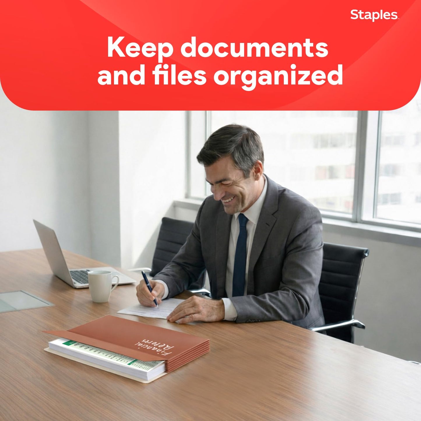 Staples Reinforced File Pockets, Letter Size, Expands Up to 5.25", Heavy‑Duty Brown Accordion Folders with Strong Gussets – 10/Pack