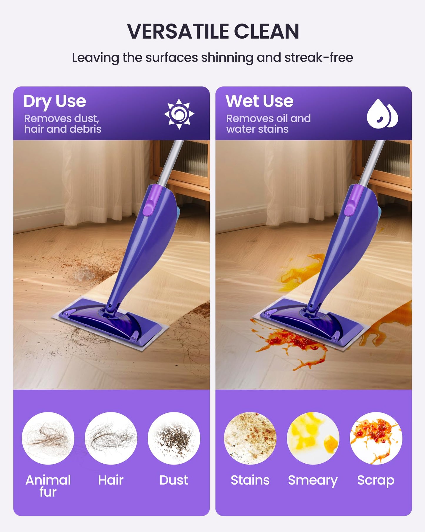 Wet Jet Refills, 50 Count Microfiber Wet Jet Pads for Swiffer Mop, Disposable Multi Surface Swifter Pads Refill, Floor Cleaner for Mopping, Heavy-Duty Absorbent and Stickiness