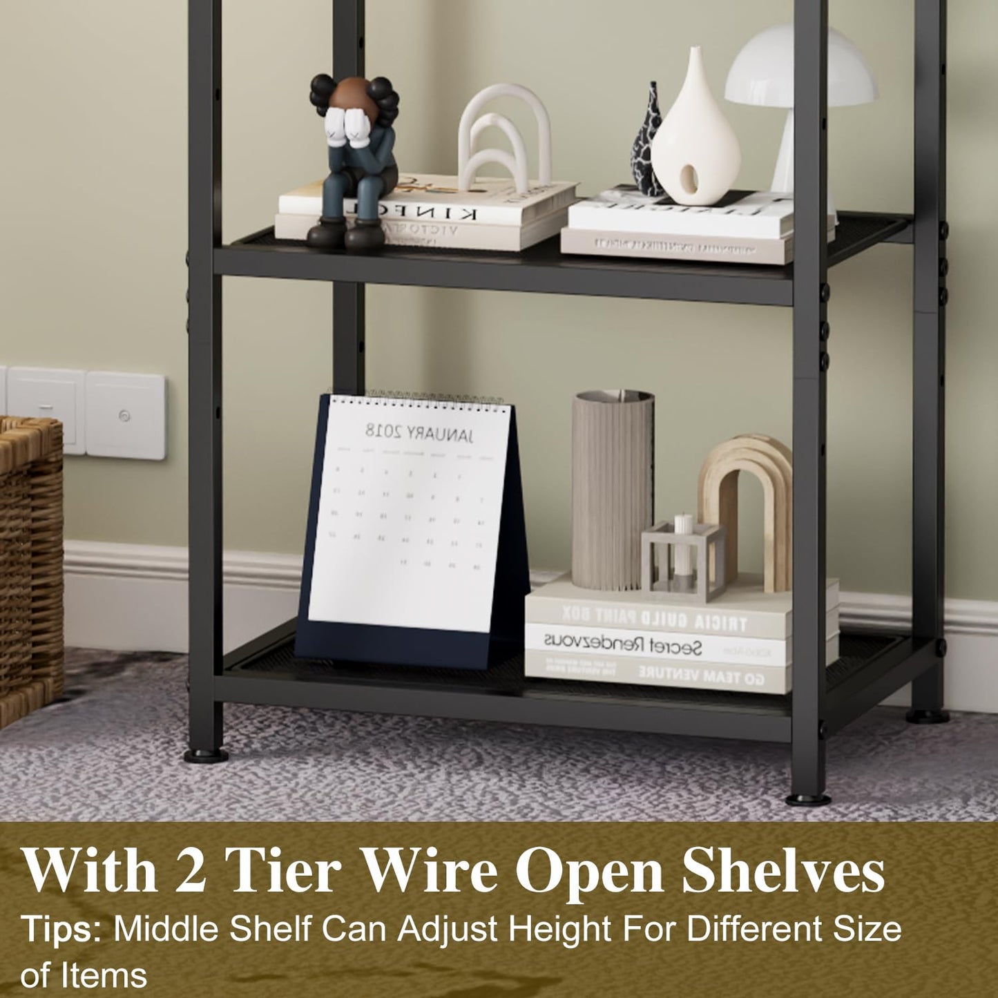 14 Inch to 42 Inch Small Corner TV Stand for Bedroom With 3 Tiers Storage Shelves, Floor Universal Television Stand With Mount For 40 Inch 32 Inch TV,Brown TV Table Shelf With Adjustable Feet, Sturdy