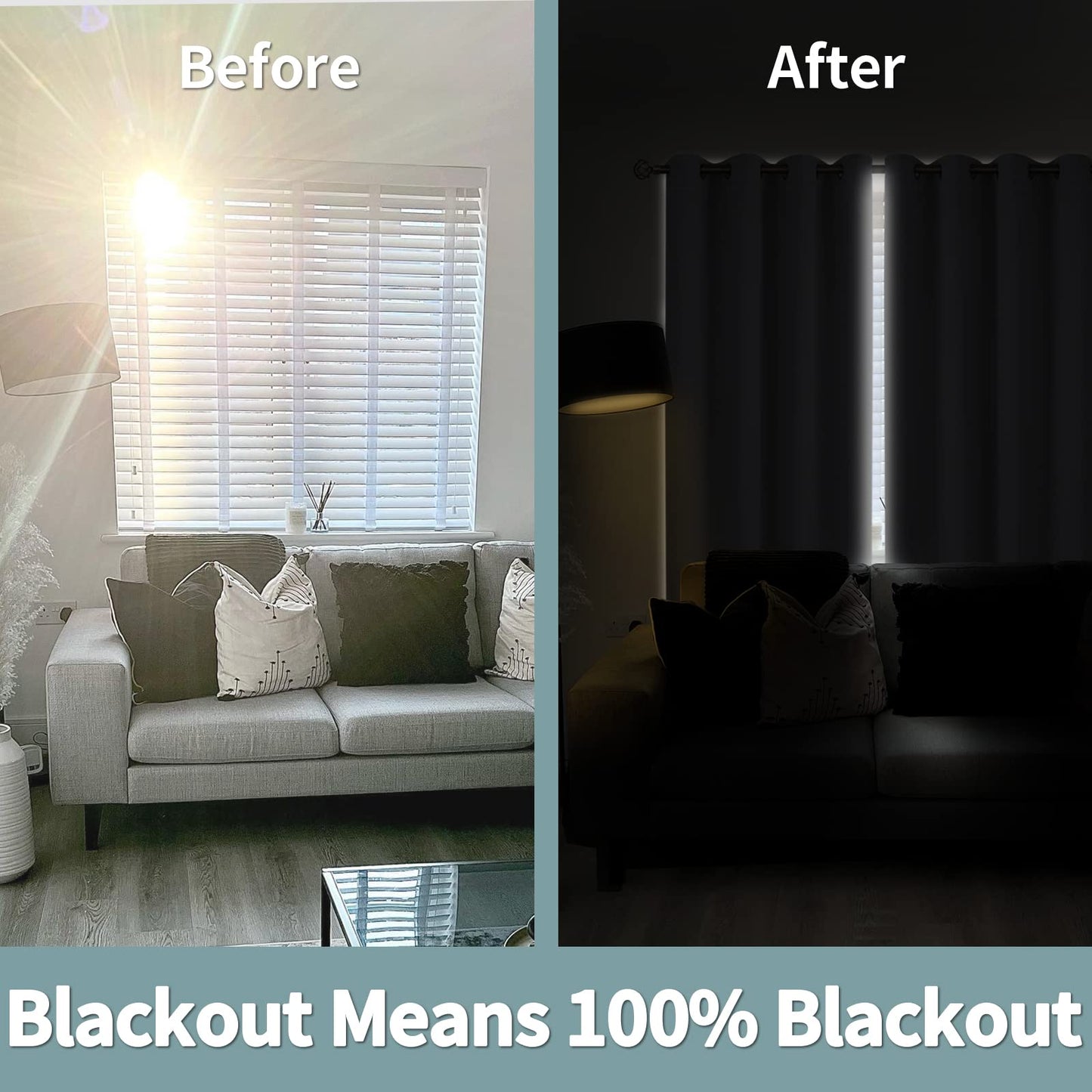 BGment Thermal Insulated 100% Blackout Curtains for Bedroom with Black Liner, Double Layer Full Room Darkening Noise Reducing Grommet Curtain (42 x 72 Inch, Pure White, 2 Panels)