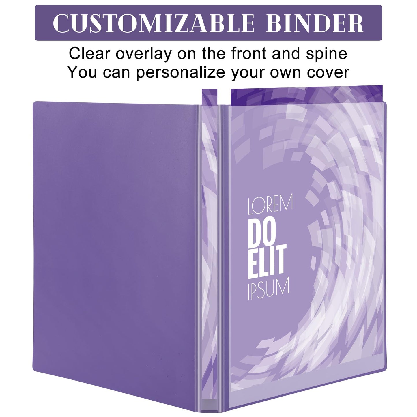 Fulmoon 12 Pcs Economy View 3 Ring Plastic Binder 12.2 x 9.8 Inch Plastic Round Ring Binders with Pockets Notebinder for Meetings for Home, Office, School(Purple, 1 Inch)