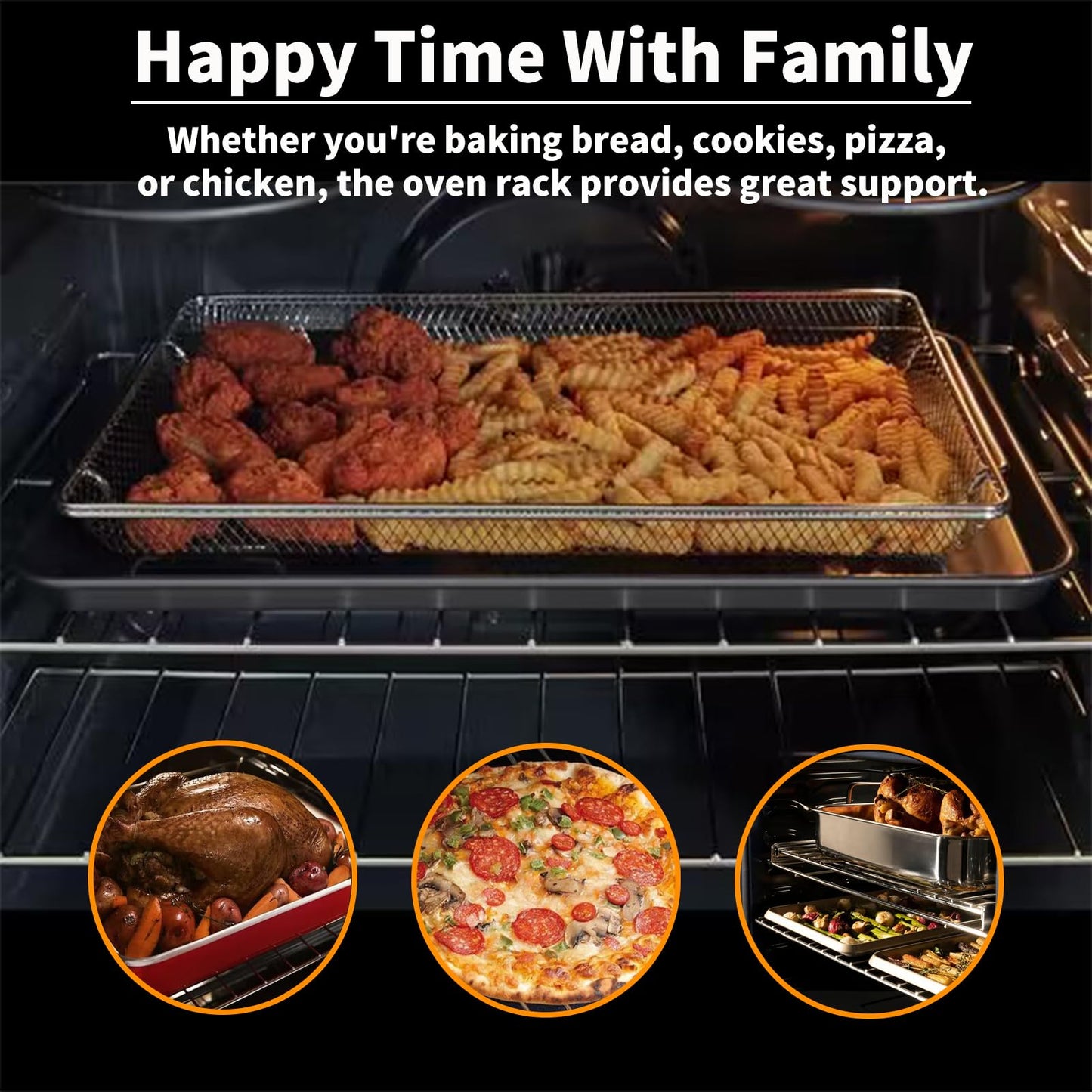 Upgraded Air Fryer Tray Replacement Parts for Samsung GE Oven Parts 304 Stainless Steel Air Fryer Basket NX-AA5000RS Air Fryer Rack 20.4 x 13.4 IN Air Fryer Tray Pan Samsung 30" Range Oven Rack