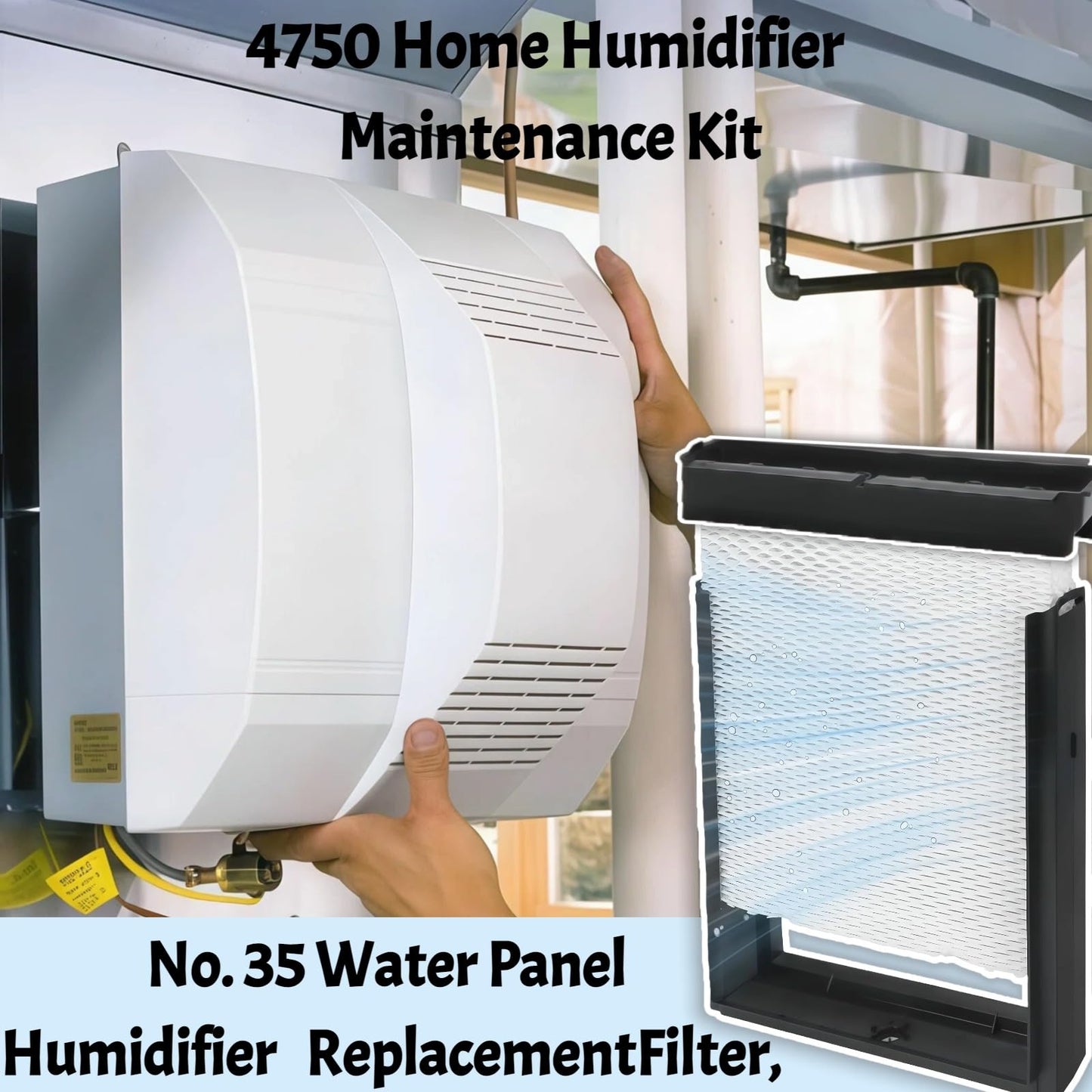 GeegAcc 4750 Humidifier Maintenance Kit with Model 35 Water Panel Replacement Filter, Compatible with Aprilaire Whole-House Humidifier Models 700,700A,700M,760,760A,768