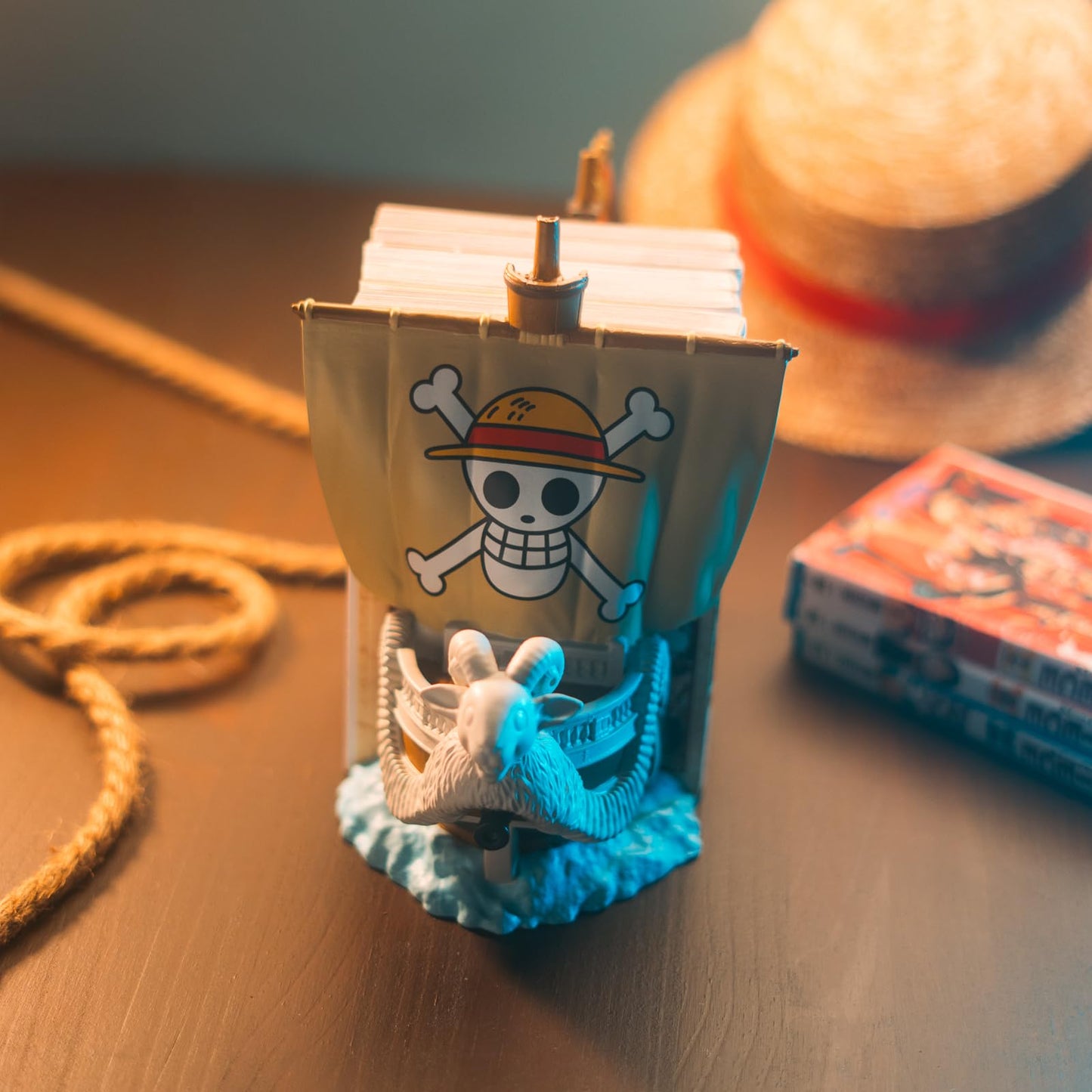 One Piece Merch Bookends | One Piece Manga Gifts | Going Merry Manga Figure Official | Anime Decorations | 10" D x 7" W x 9" H
