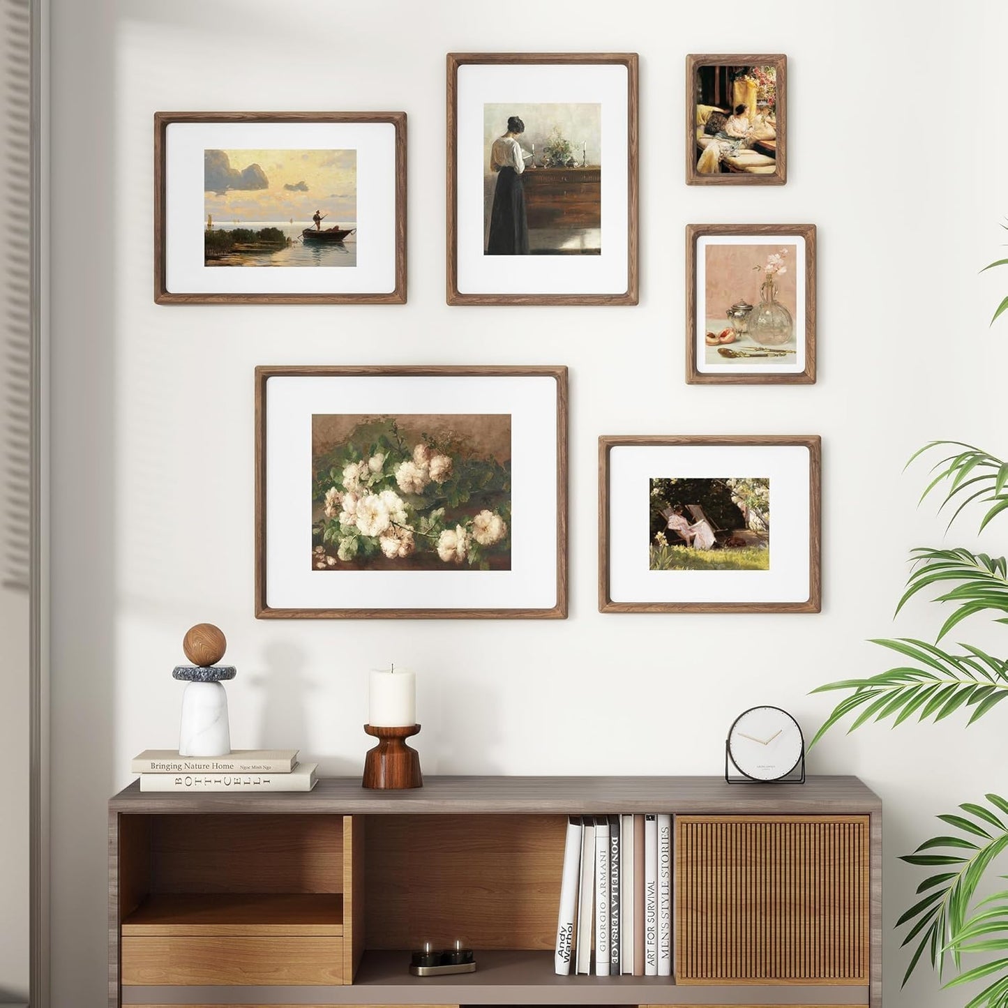 Heimlove 11x14 Picture Frames Natural Walnut,Original Wood Hand Make Crafted Diploma Frame with Mat to 8x10 Graduation Picture Display,Family Picture,Wedding Picture,Photo,Certificate Wall Mounted