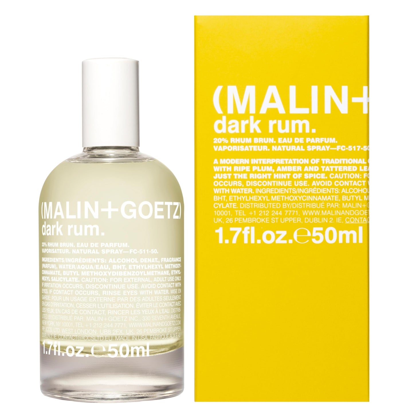 Malin + Goetz Dark Rum Eau de Parfum, 1.7 Fl. Oz. – Men & Women's Perfume, Dark & Spicy Fragrance, Scented Perfume, Leather Vintage Scent, Vegan & Cruelty Free