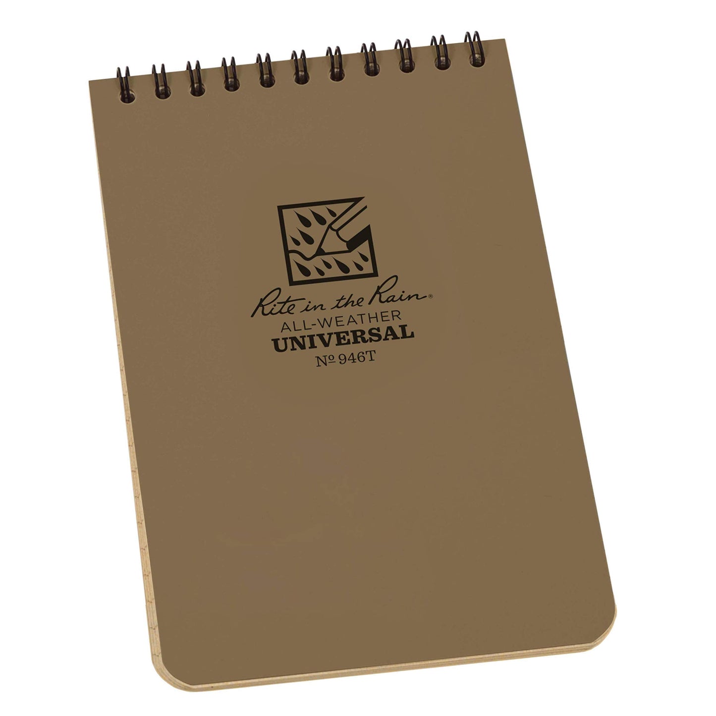 Rite in the Rain Weatherproof Top Spiral Notebook, 4" x 6", Tan Cover, Universal Pattern, 6 Pack (No. 946TL6)