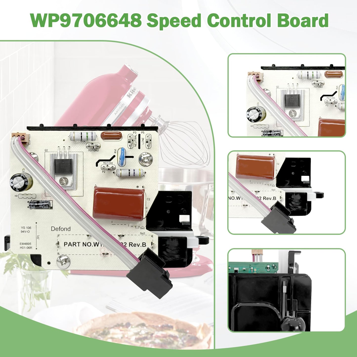 Earthtec Speed Control WP9706648 9706648 fits for KitchenAid Whirlpool Stand Mixer Speed Control