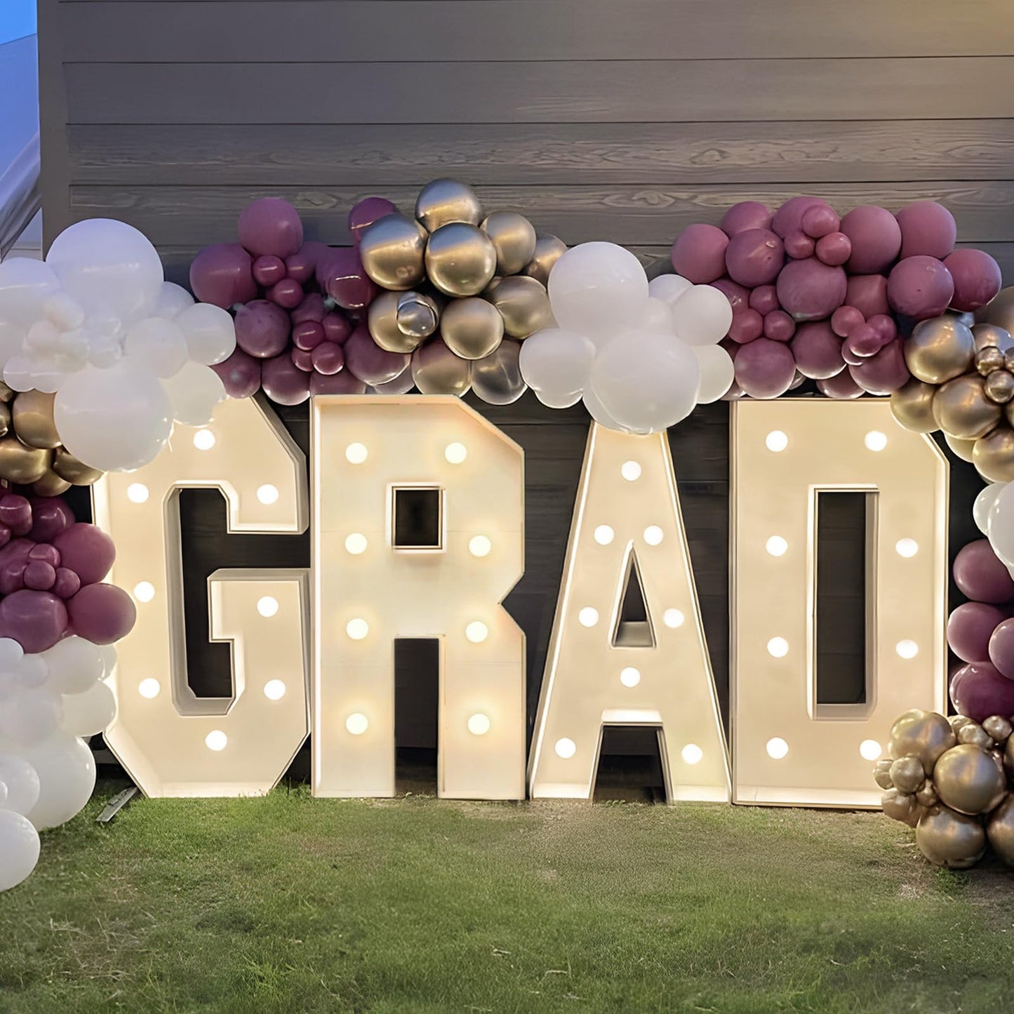 2026 Graduation Decorations - 2.3FT Large PRE-CUT GRAD Marquee Light Up Letters Kit - Mosaic Foam Board Sign - Class of 2026 Congrats Party Supplies for Kindergarten Preschool High School College