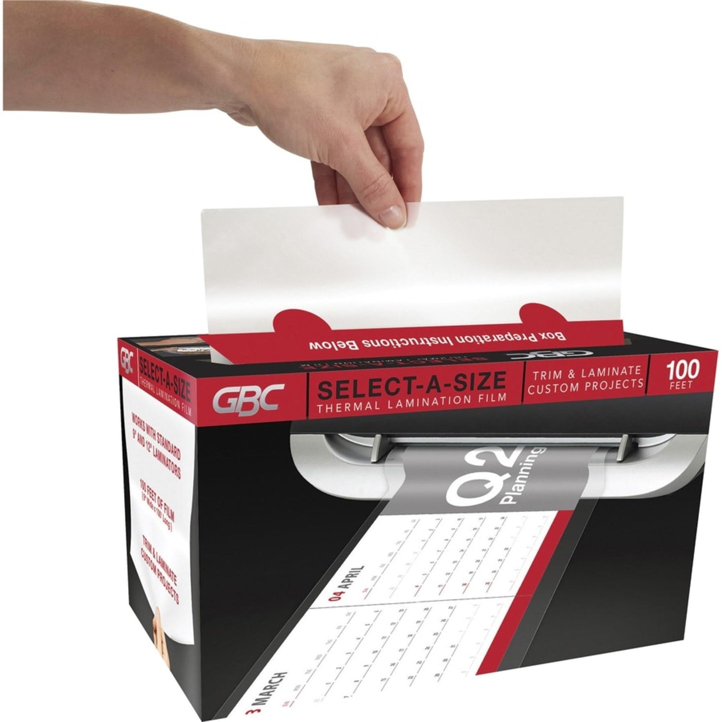 GBC Select-A-Size Thermal Lamination Film, 3 Mil x 100' Laminating Roll for 9" & 12" Pouch Laminators, Customized Sheet Size, Glossy Finish, Trimmer Included (39069)
