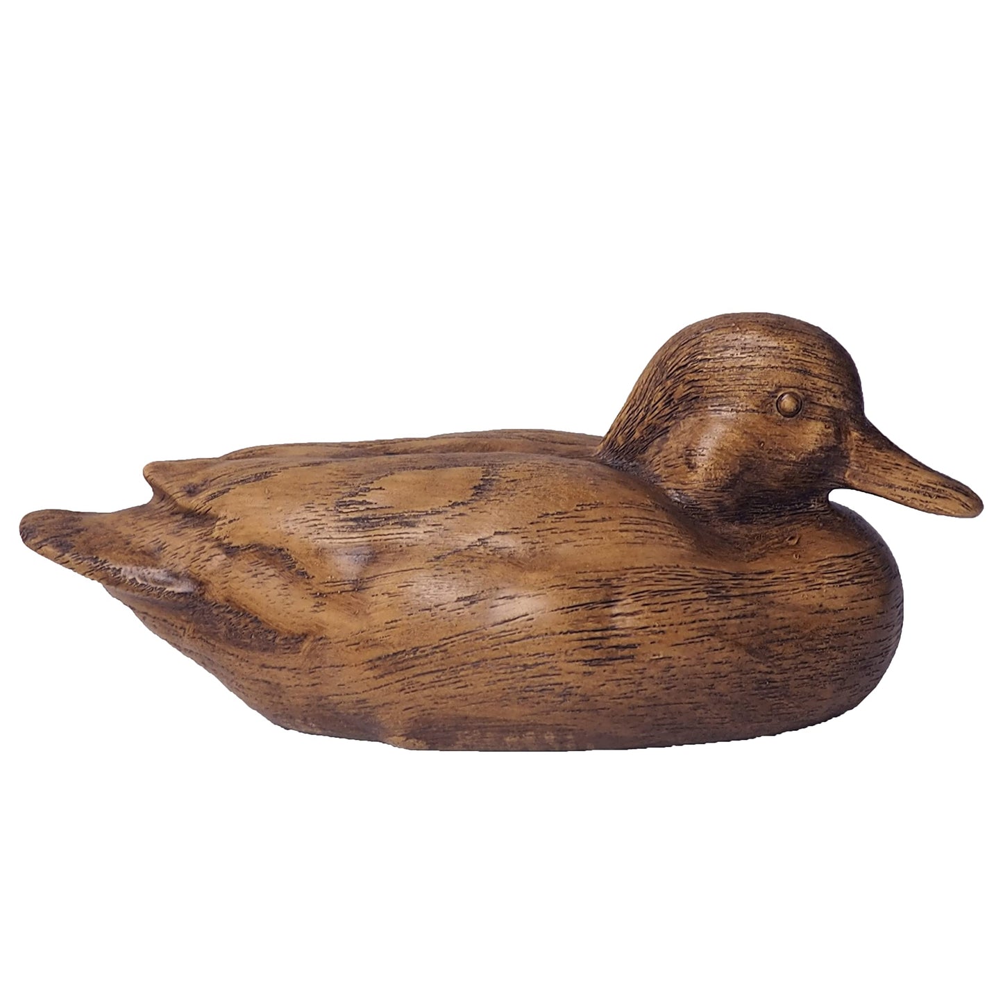 Hymmah Wooden Texture Duck Home Decor Statue Rustic Home Decorations for Living Room, Boho Sculpture Resin Animal Collectible Figurines for Indoor Decor