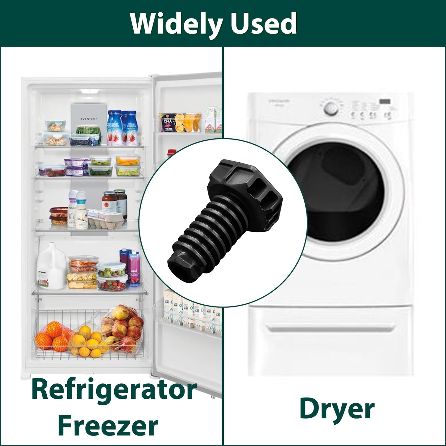 216396900 Leveling Legs Replacement Parts for Frigidaire Adjustable Feet Adjustable Legs Chest Freezer Legs Refrigerator Leveling Feet Kenmore Electrolux Gibson Dryer Feet Adjustable Foot 4 Pcs